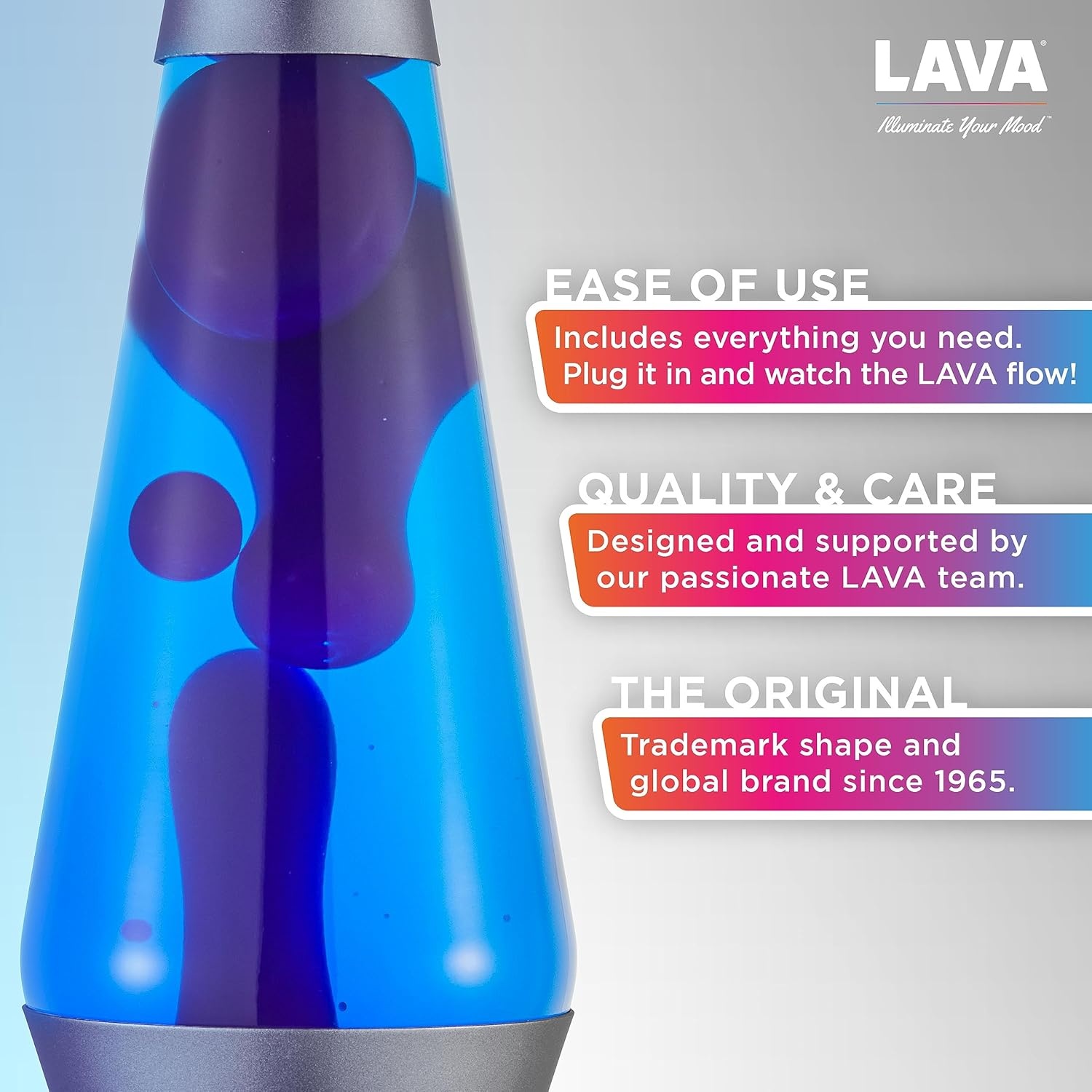 image:imageLava Lamp 145 Cosmic Wave The Original Motion Light Purple Wax and Blue Liquid Item 2633 Amazon ExclusiveBlue