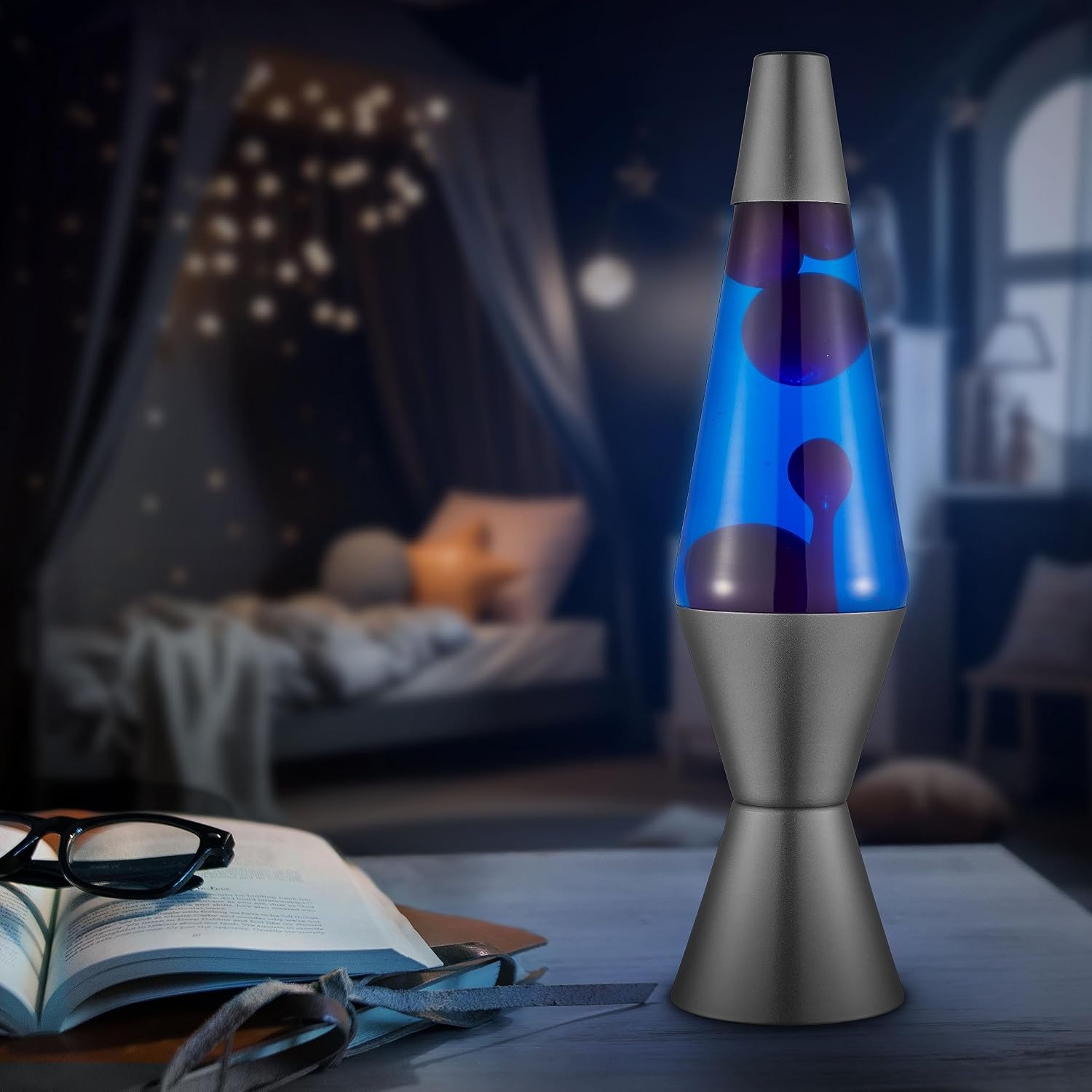 image:imageLava Lamp 145 Cosmic Wave The Original Motion Light Purple Wax and Blue Liquid Item 2633 Amazon ExclusiveBlue