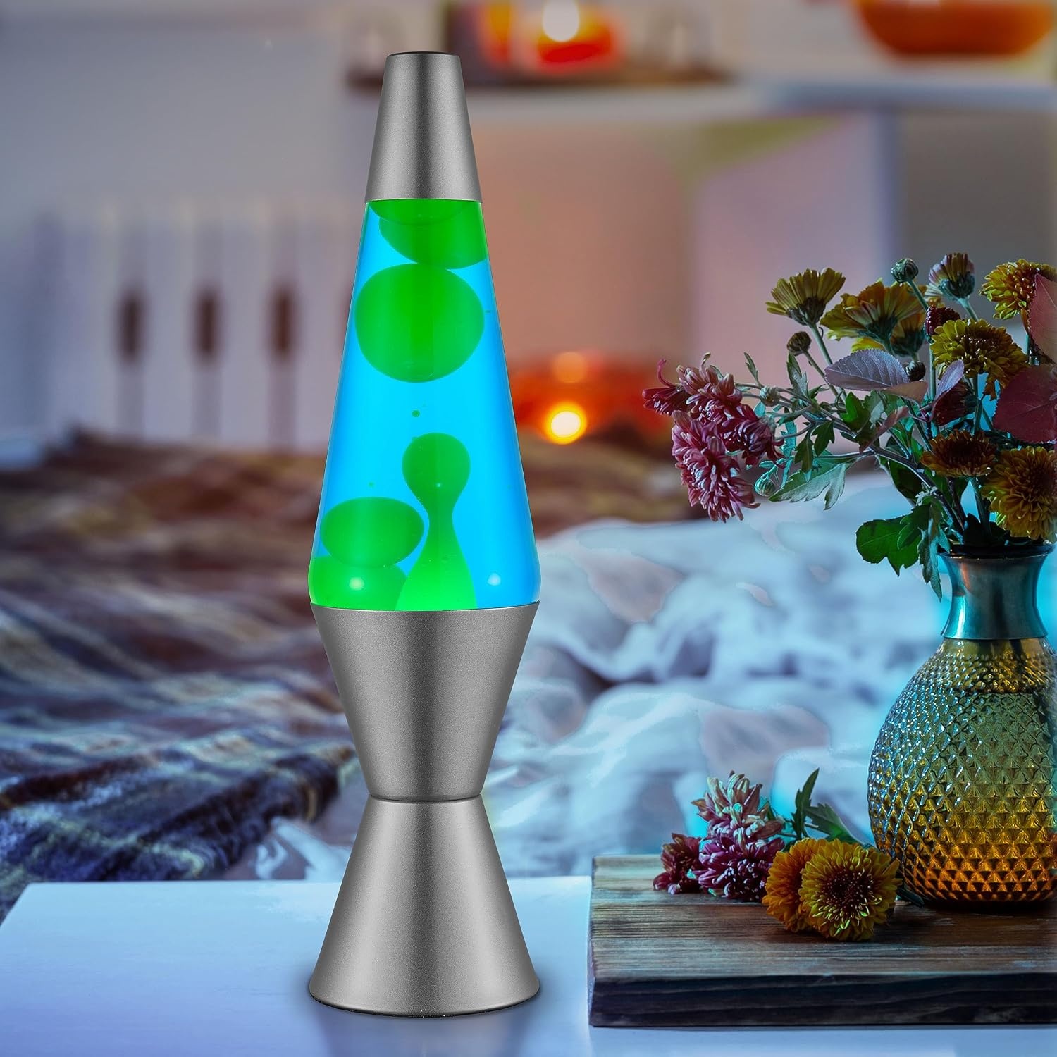 image:imageLava Lamp 145 Cosmic Wave The Original Motion Light Purple Wax and Blue Liquid Item 2633 Amazon ExclusiveGreen