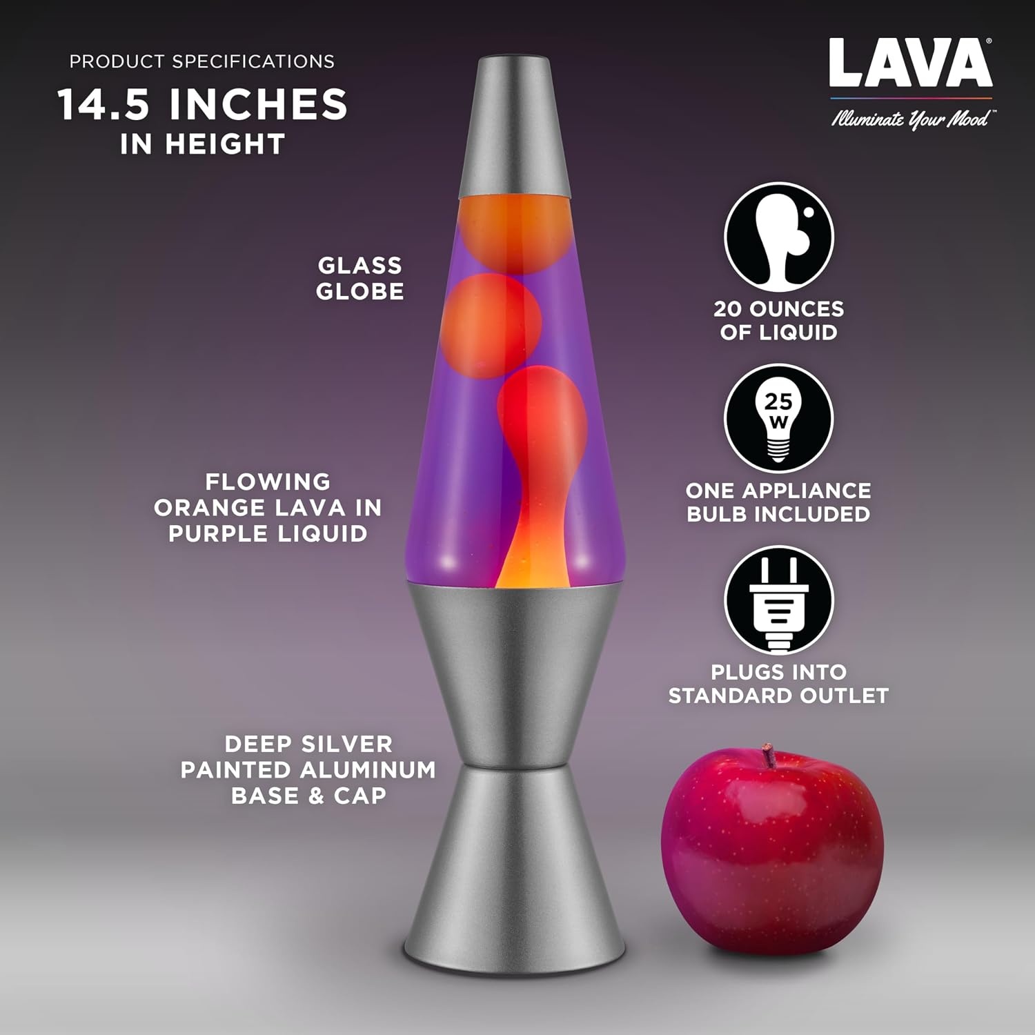 image:imageLava Lamp 145 Cosmic Wave The Original Motion Light Purple Wax and Blue Liquid Item 2633 Amazon ExclusivePurple
