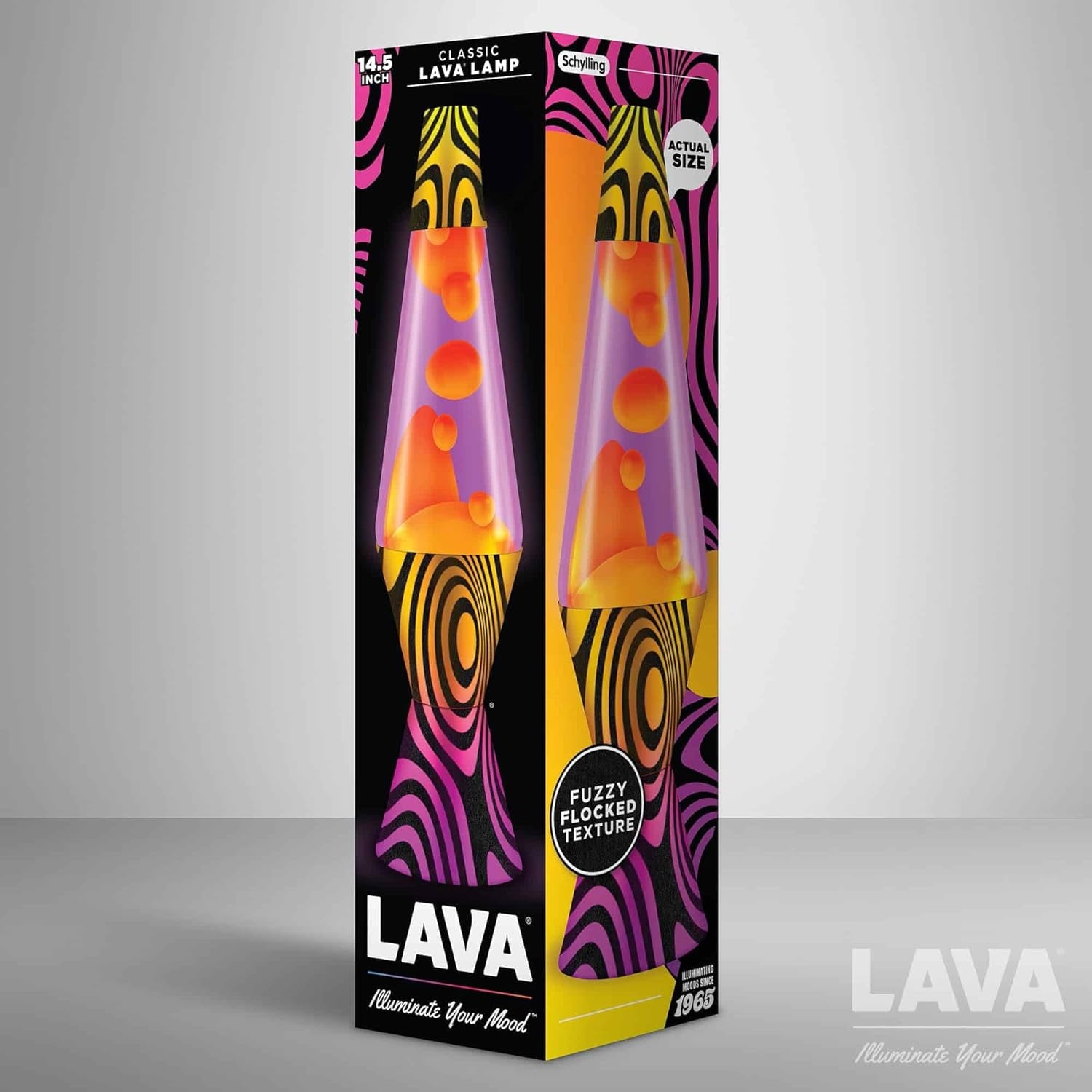 image:imageLava Lamp 145 Groovy Gradient Flocked Base The Original Motion Light Yellow Wax and Purple Liquid Item 2015145