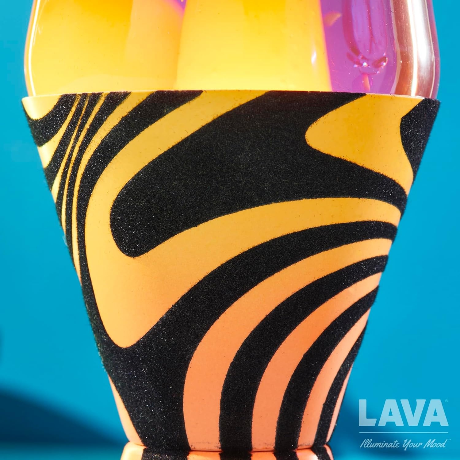 image:imageLava Lamp 145 Groovy Gradient Flocked Base The Original Motion Light Yellow Wax and Purple Liquid Item 2015145