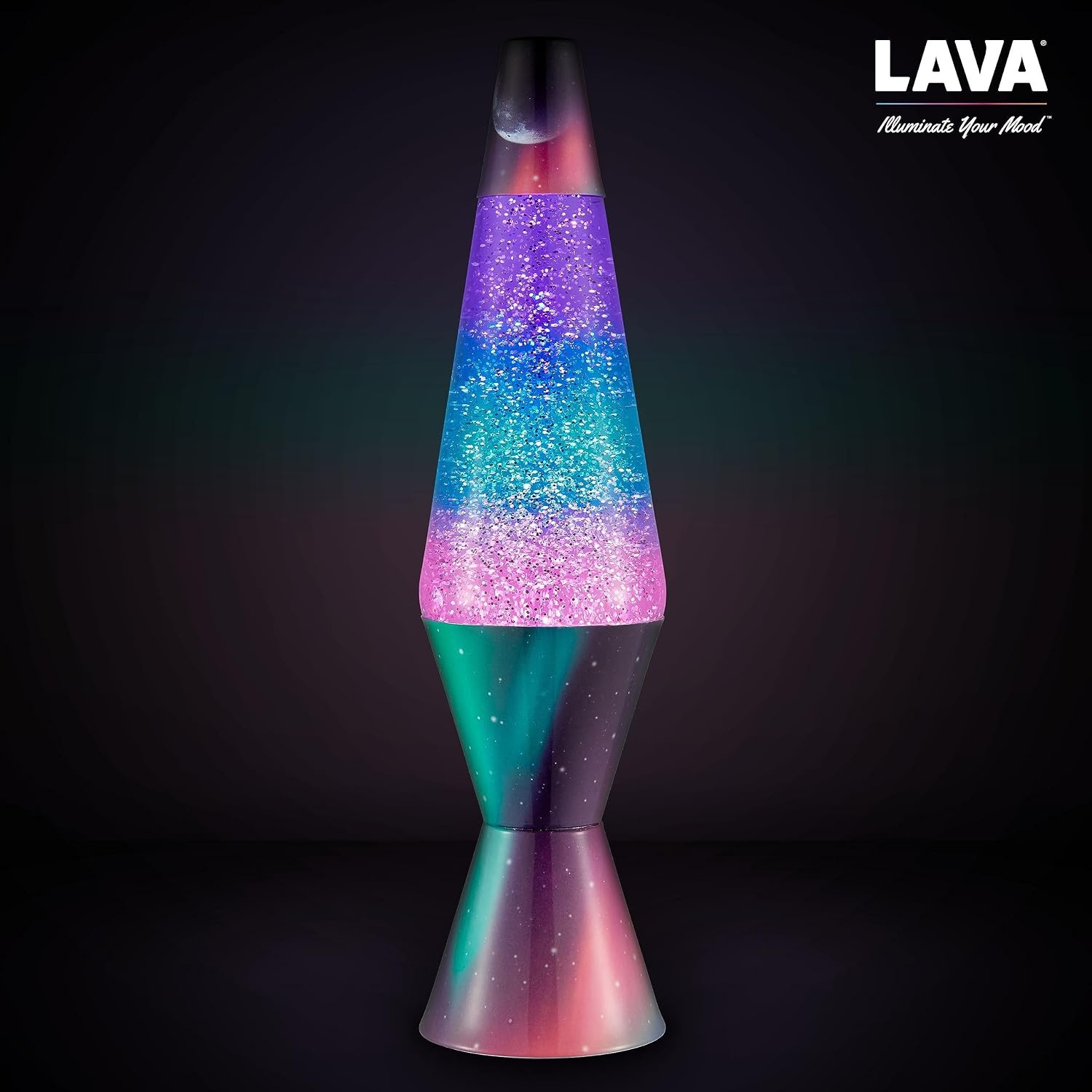 image:imageLava Lamp 145 Polar Glimmer The Original Motion Light Silver Glitter Multicolor Base and Globe Item 2048 Amazon ExclusivePack of 4