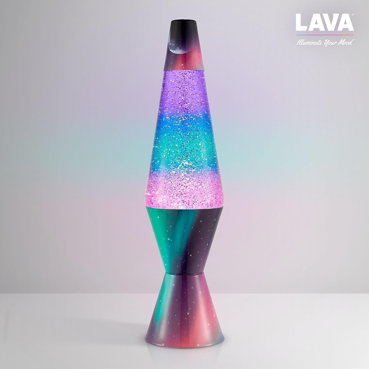 image:imageLava Lamp 145 Polar Glimmer The Original Motion Light Silver Glitter Multicolor Base and Globe Item 2048 Amazon ExclusivePack of 4