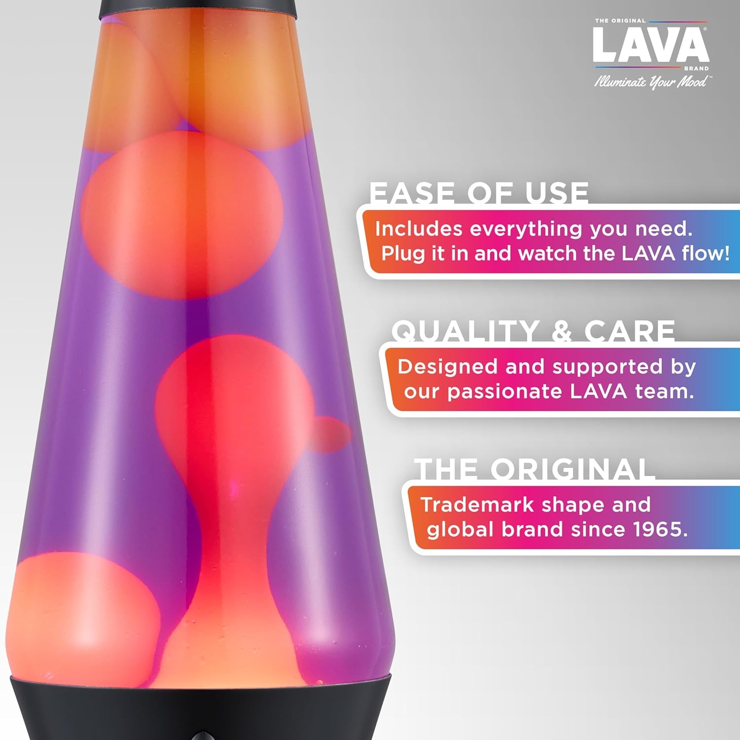 image:imageLava The Original Lamp 145 Evenfall Retro Rocket Liquid Motion Lamp Yellow Wax and Purple Liquid Item 2391 Amazon Exclusive