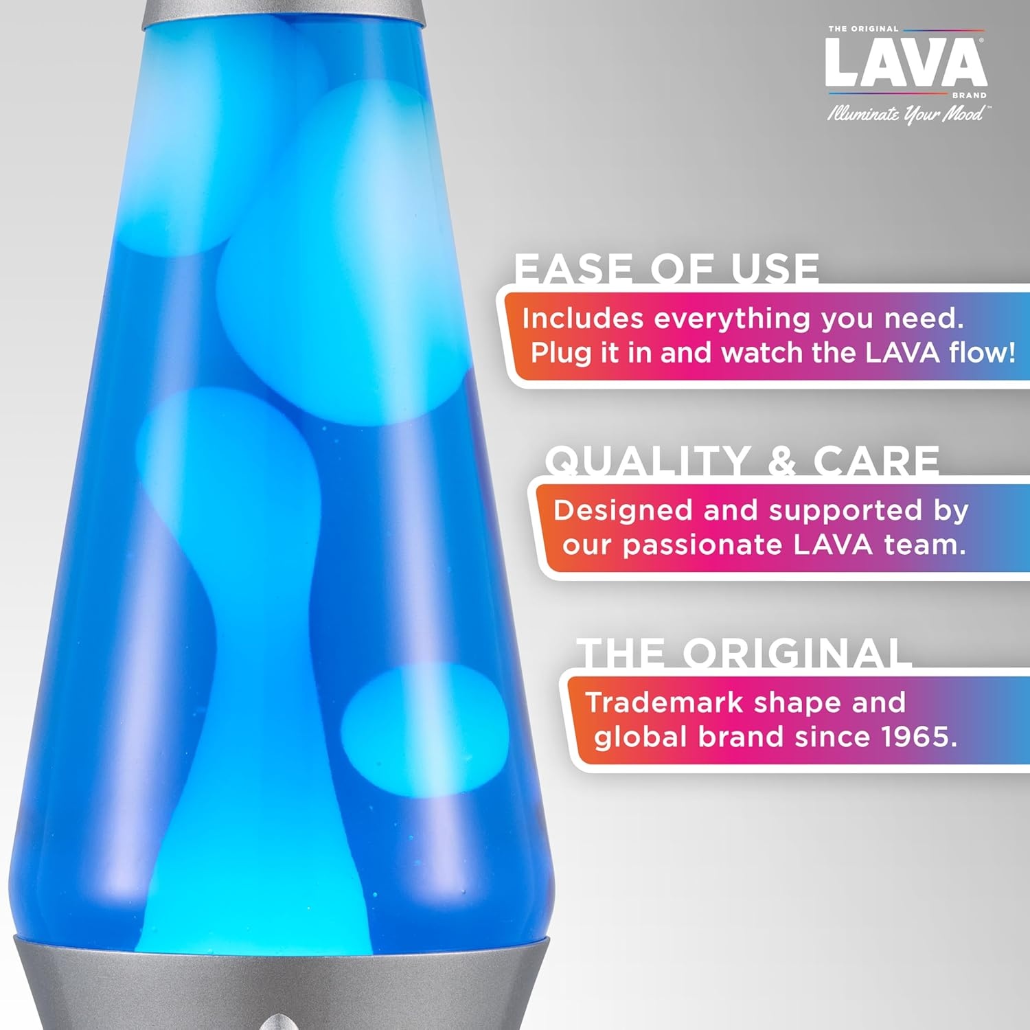 image:imageLava The Original Lamp 145 Gray Stratosphere Retro Rocket Liquid Motion Lamp White and Blue Liquid Item 2390 Amazon ExclusiveBlue