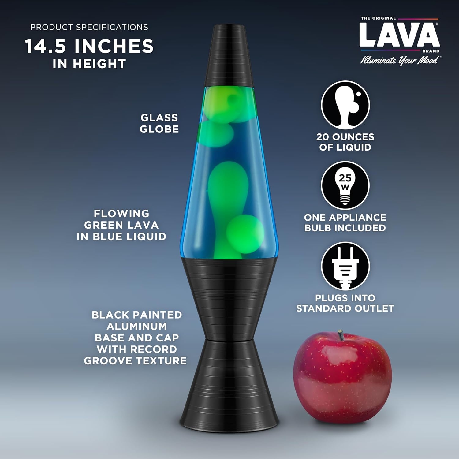 image:imageLava The Original Lamp 145 Vinyl Record Grooved Base Classic Liquid Motion Lamp Yellow and Blue Liquid Item 2020 Amazon ExclusiveBlue