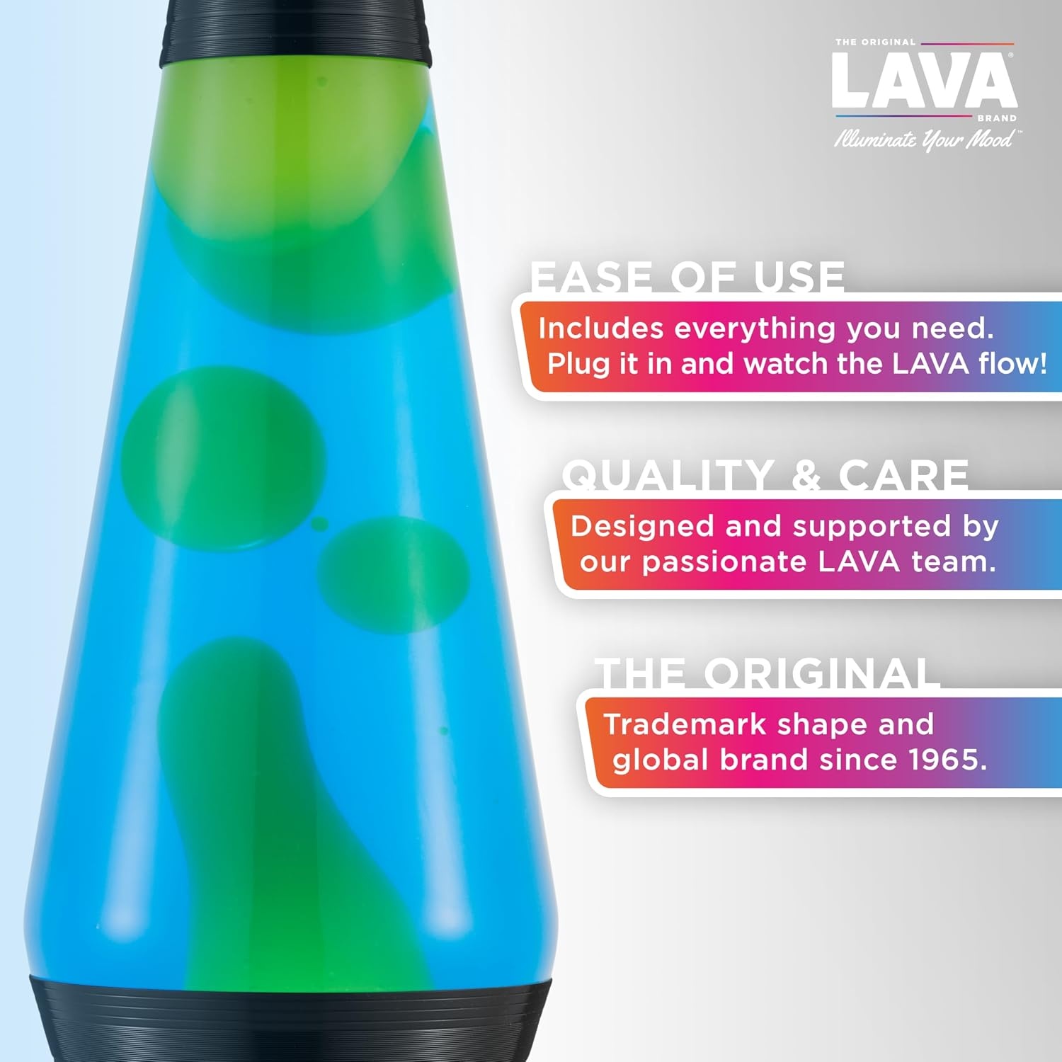 image:imageLava The Original Lamp 145 Vinyl Record Grooved Base Classic Liquid Motion Lamp Yellow and Blue Liquid Item 2020 Amazon ExclusiveBlue
