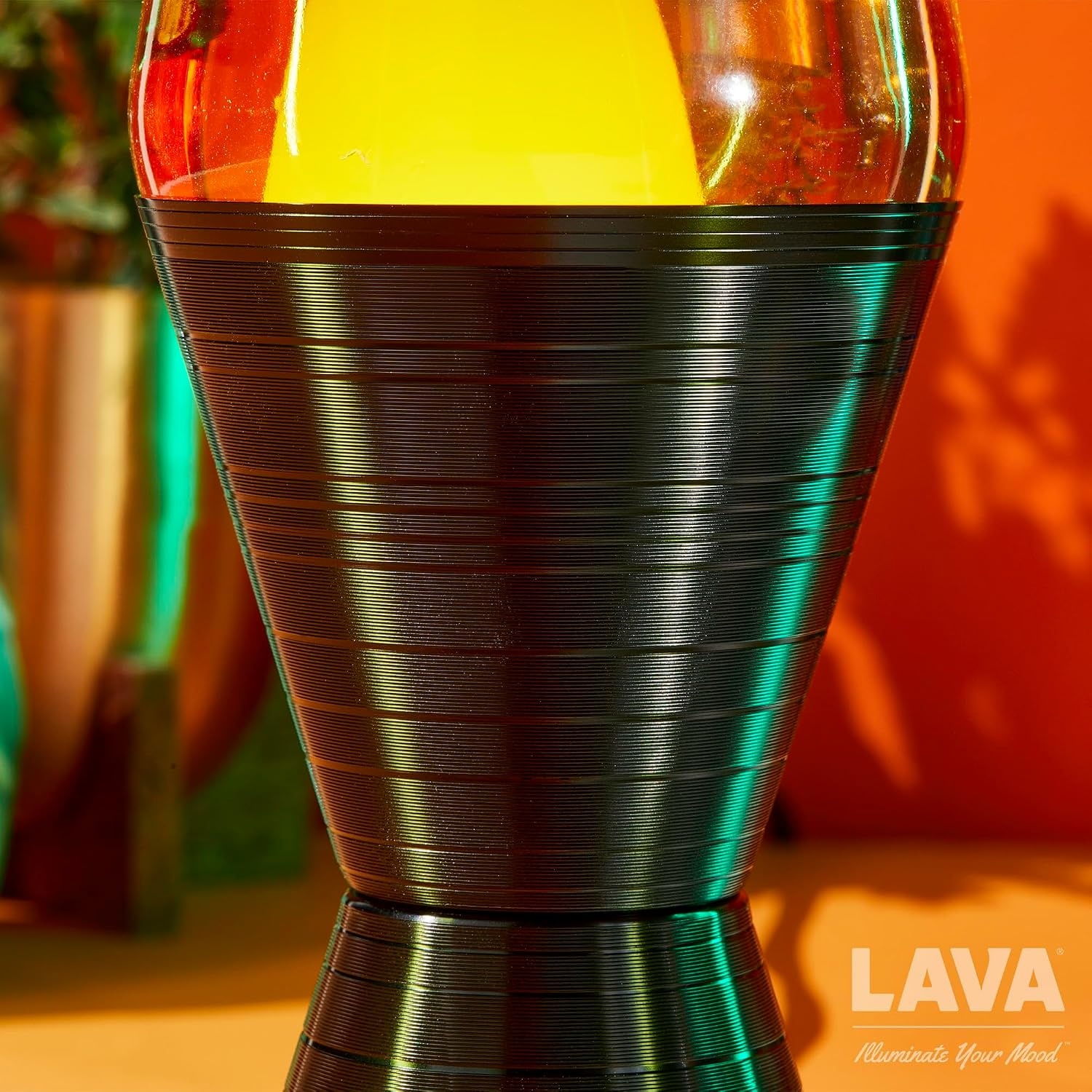 image:imageLava The Original Lamp 145 Vinyl Record Grooved Base Classic Liquid Motion Lamp Yellow and Blue Liquid Item 2020 Amazon ExclusiveYellow