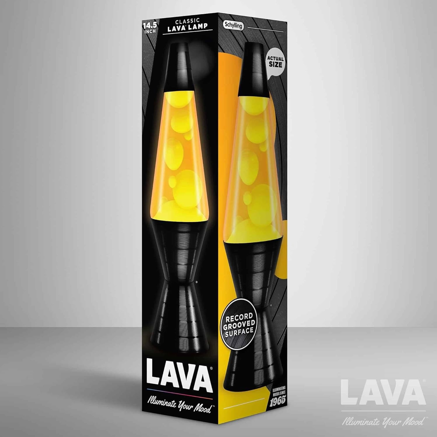 image:imageLava The Original Lamp 145 Vinyl Record Grooved Base Classic Liquid Motion Lamp Yellow and Blue Liquid Item 2020 Amazon ExclusiveYellow