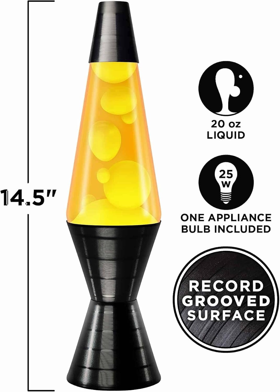 image:imageLava The Original Lamp 145 Vinyl Record Grooved Base Classic Liquid Motion Lamp Yellow and Blue Liquid Item 2020 Amazon ExclusiveYellow