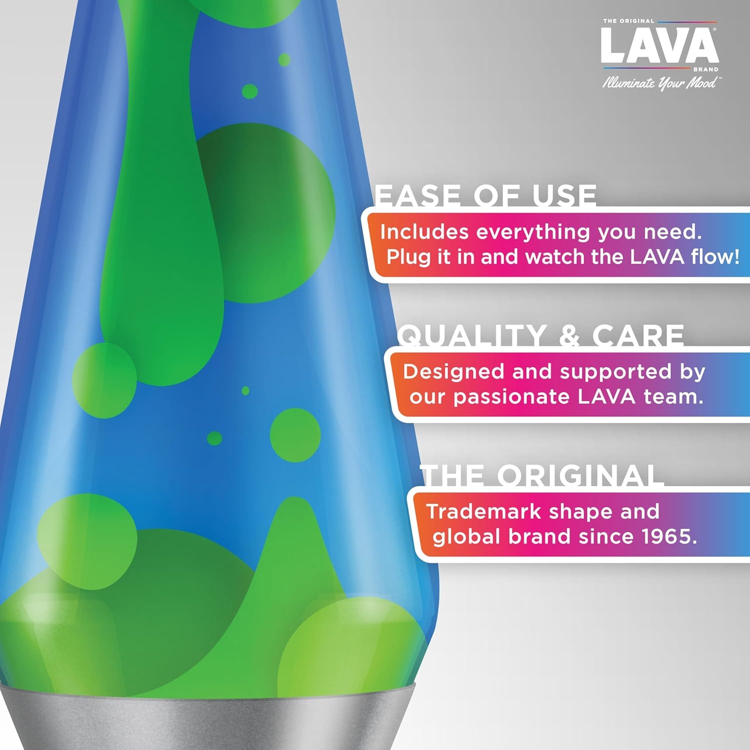 image:imageLava The Original Lamp 163 Emerald Tide Classic Liquid Motion Lamp Yellow Wax and Blue Liquid Item 5139 Amazon ExclusiveGreen