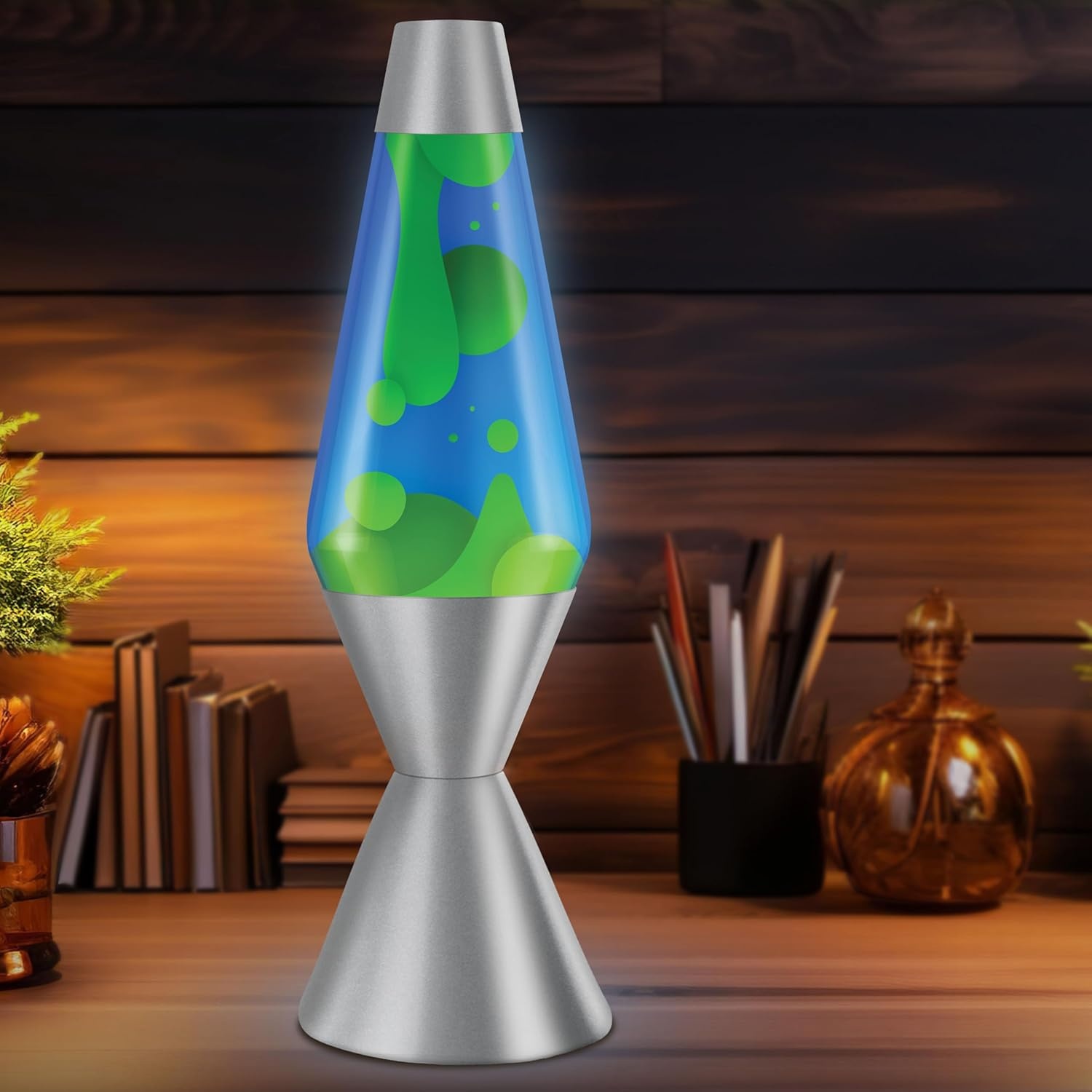image:imageLava The Original Lamp 163 Emerald Tide Classic Liquid Motion Lamp Yellow Wax and Blue Liquid Item 5139 Amazon ExclusiveGreen