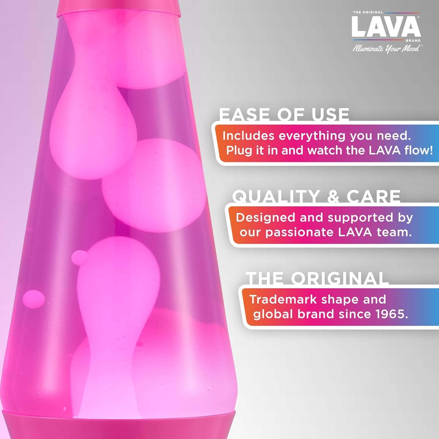 image:imageLava The Original Lamp New 145 Wild Pink Classic Liquid Motion Lamp White Wax and Pink Liquid Item 2361 Amazon ExclusivePink