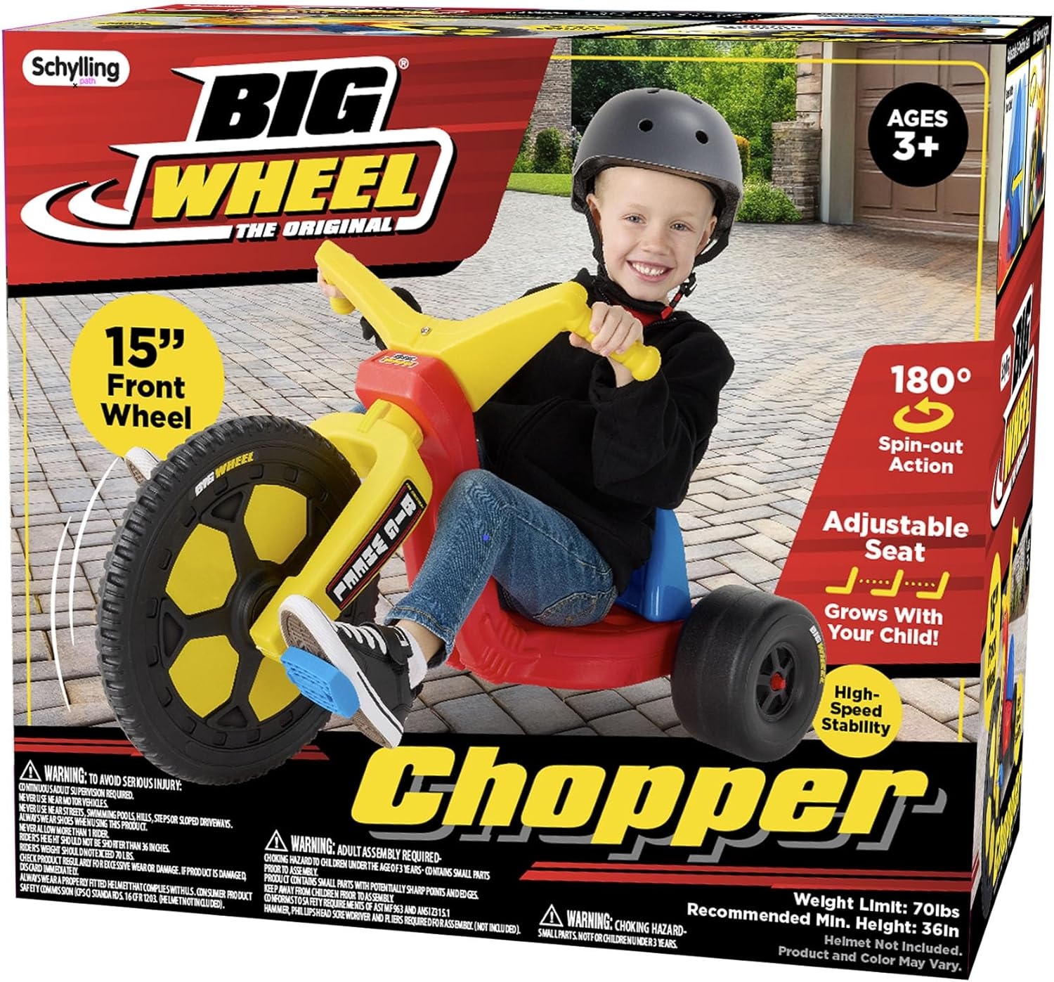 image:imageSchylling Big Wheel Chopper BWCHP LowRiding Tricycle with Adjustable Seat for Growing Child up to 70 lbs Original Classic Bike Ages 3 and Up