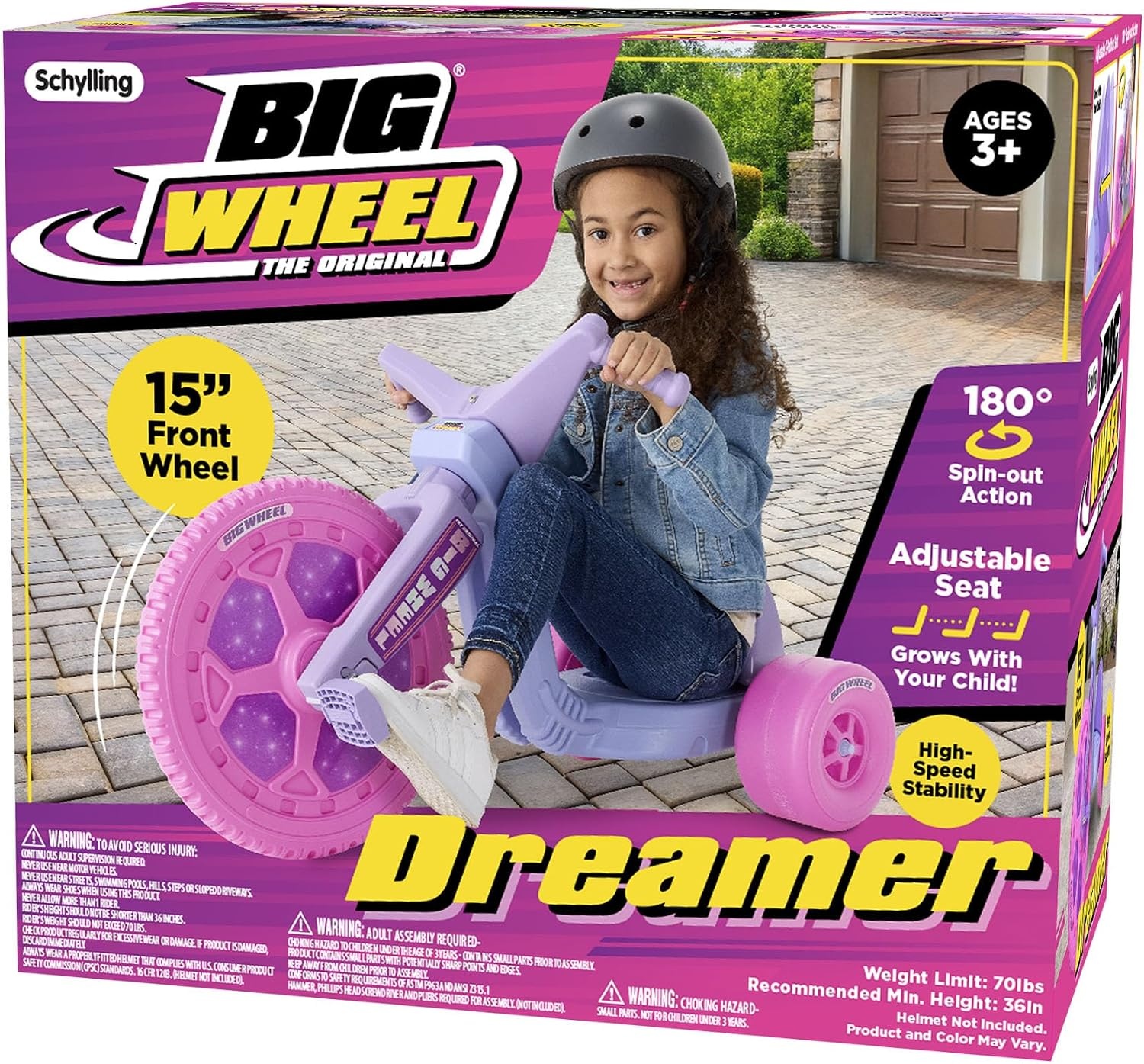 image:imageSchylling Big Wheel Dreamer BWDRM LowRiding Tricycle with Adjustable Seat for Growing Child up to 70 lbs Original Classic Bike Ages 3 and Up
