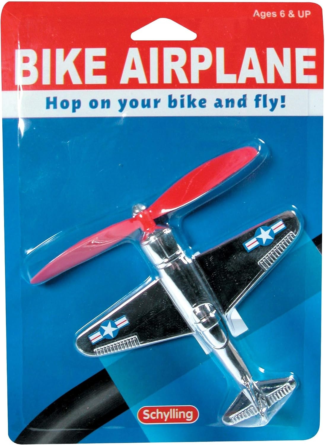 image:imageSchylling Bike Airplane Bicycle Accessory for Handlebars with Oversized Spinning Propeller Includes Airplane and Mounting Equipment Ages 6 and Up One Airplane