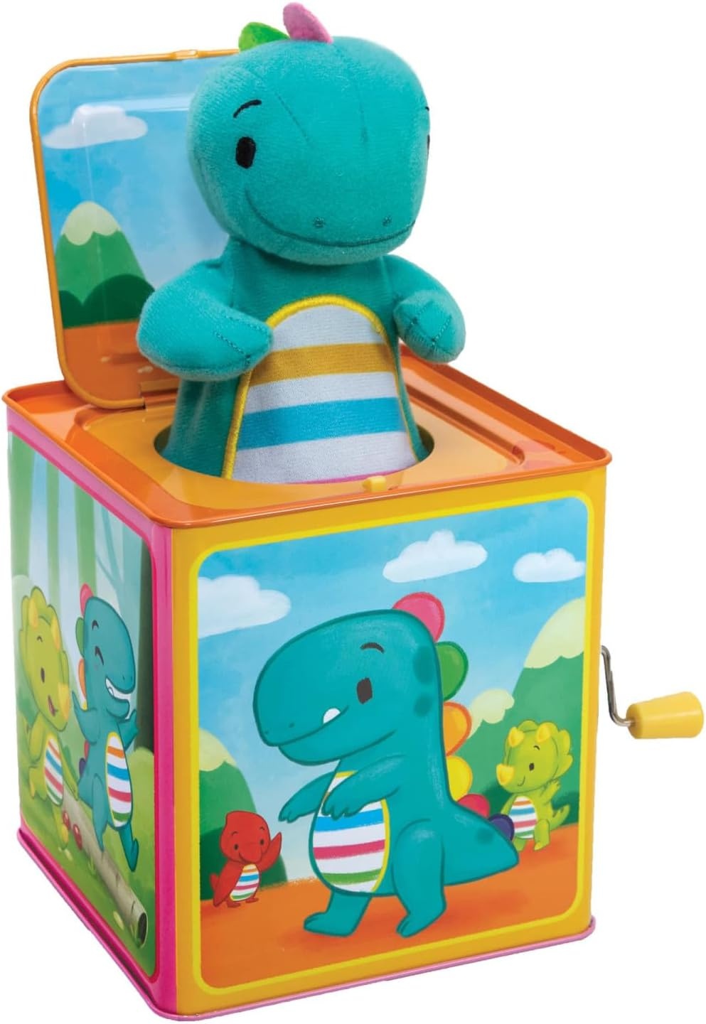 image:imageSchylling Brand Baby Dino Jack in The Box Classic Tin Musical Popping Toy Ages 18 Months to 4 Years