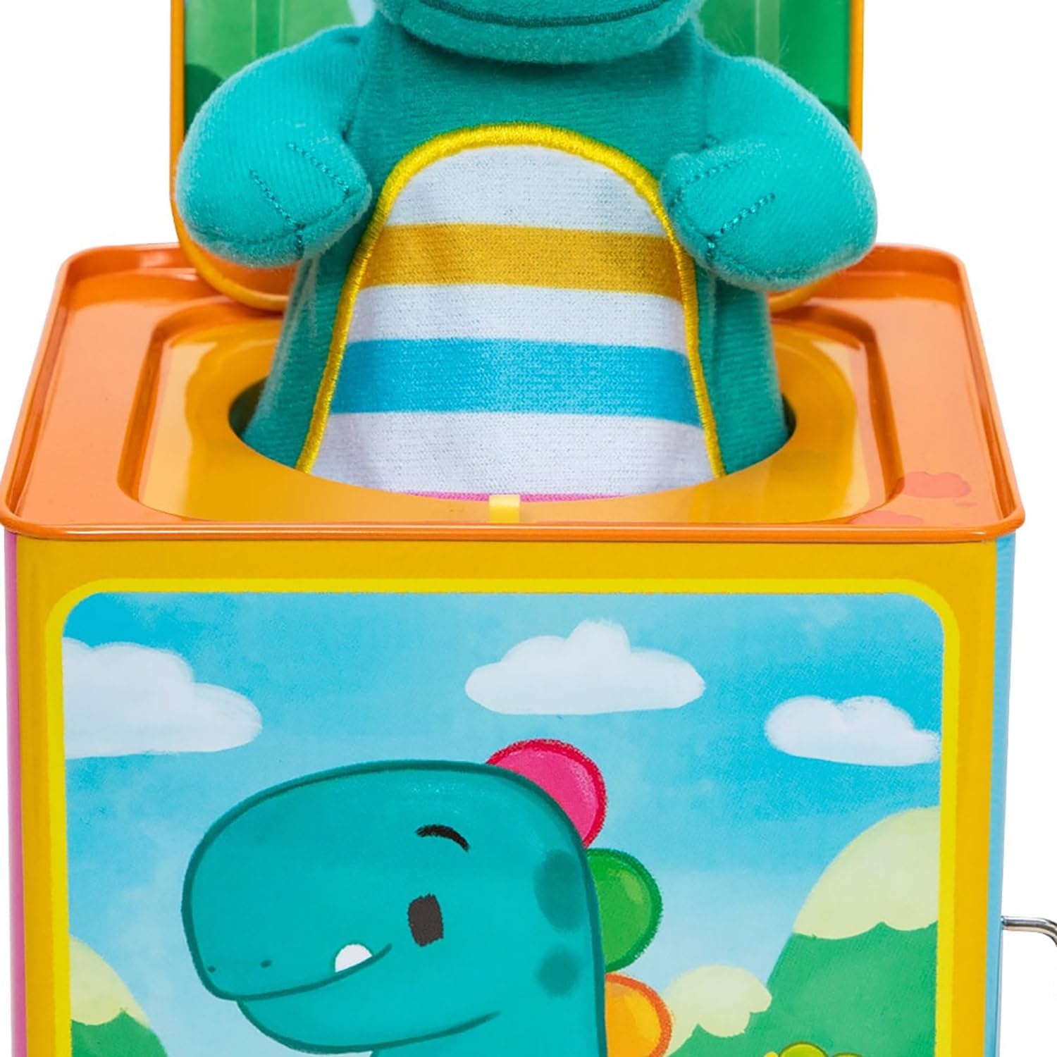 image:imageSchylling Brand Baby Dino Jack in The Box Classic Tin Musical Popping Toy Ages 18 Months to 4 Years