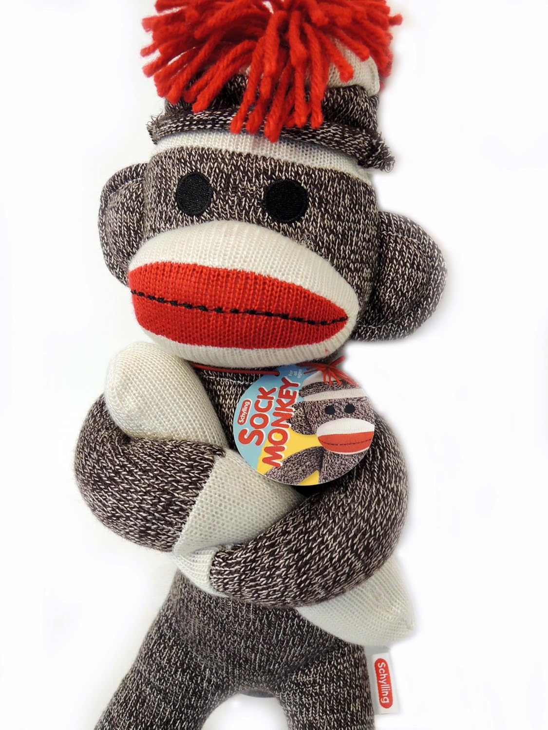 image:imageSchylling Brand Classic 20 Retro Sock Monkey Stuffed Animal Knitted Texture Original Look Ages 12 Months and Up
