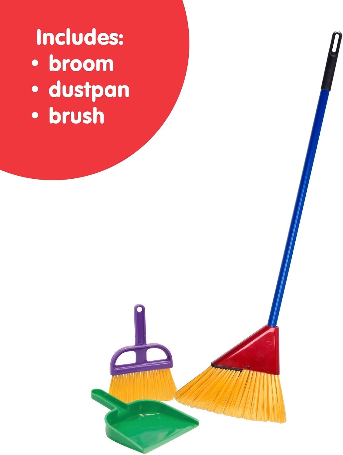 image:imageSchylling Childrens Broom Set Kids Pretend Play Cleaning Kit Includes Broom Dustpan and Brush Ages 3 and UpJunior Helper Broom