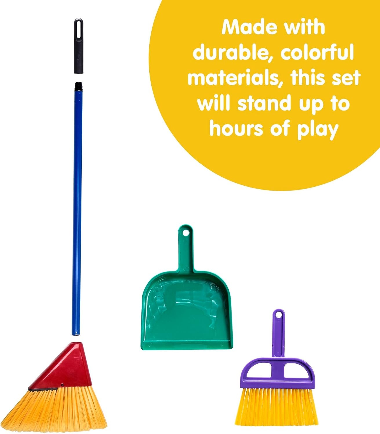 image:imageSchylling Childrens Broom Set Kids Pretend Play Cleaning Kit Includes Broom Dustpan and Brush Ages 3 and UpJunior Helper Broom