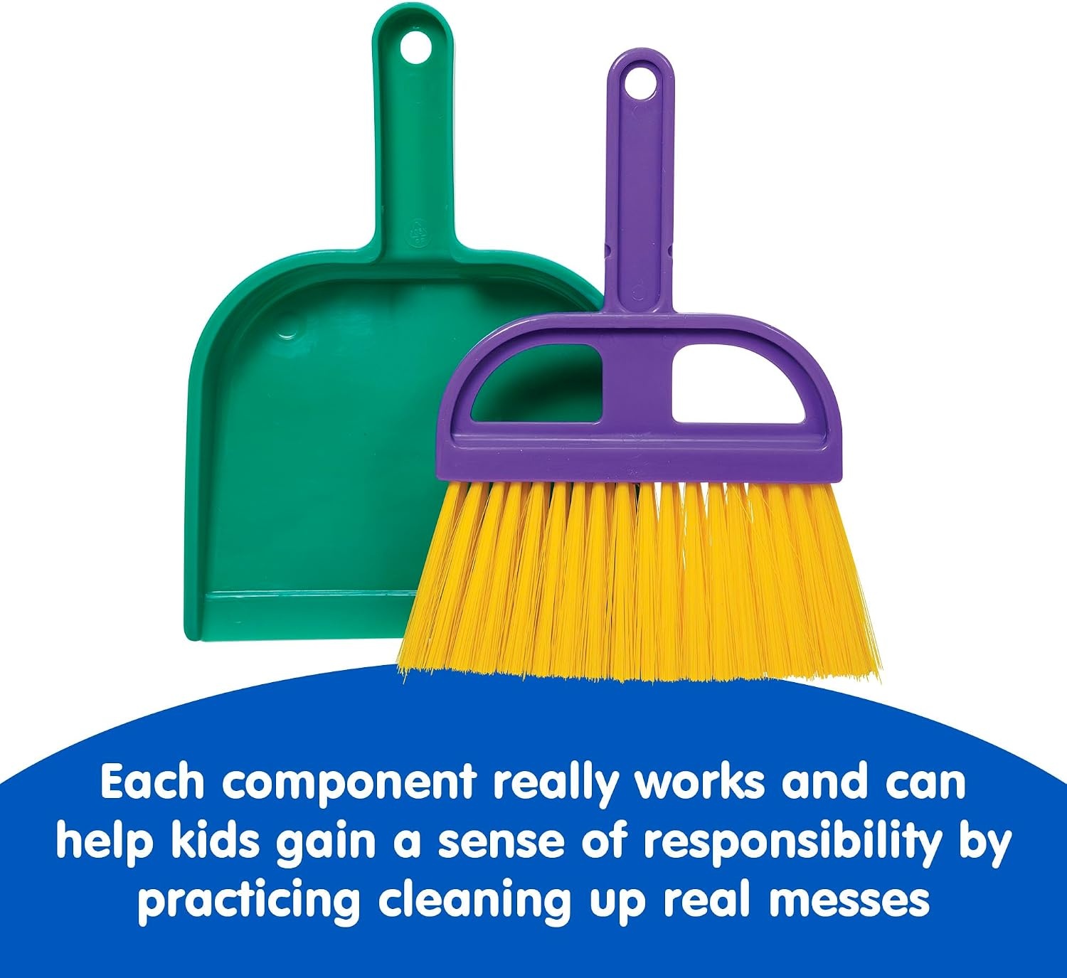 image:imageSchylling Childrens Broom Set Kids Pretend Play Cleaning Kit Includes Broom Dustpan and Brush Ages 3 and UpJunior Helper Broom