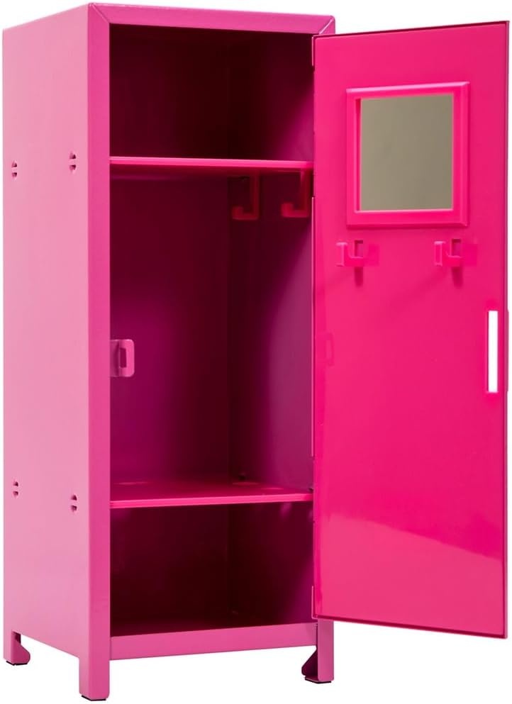 image:imageSchylling Girls Talk Pink Mini Locker 1125 Decorative Metal Storage Locker with 17 MixandMatch Magnets Lock and Keys Ages 412