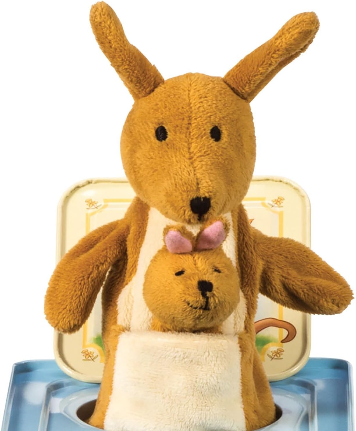 image:imageSchylling Jack in Box Kangaroo Classic PopUp Music Toy Momma amp Baby Joey Finger Puppet Plays Song Pop Goes The Weasel Toddler amp Kids 18mo