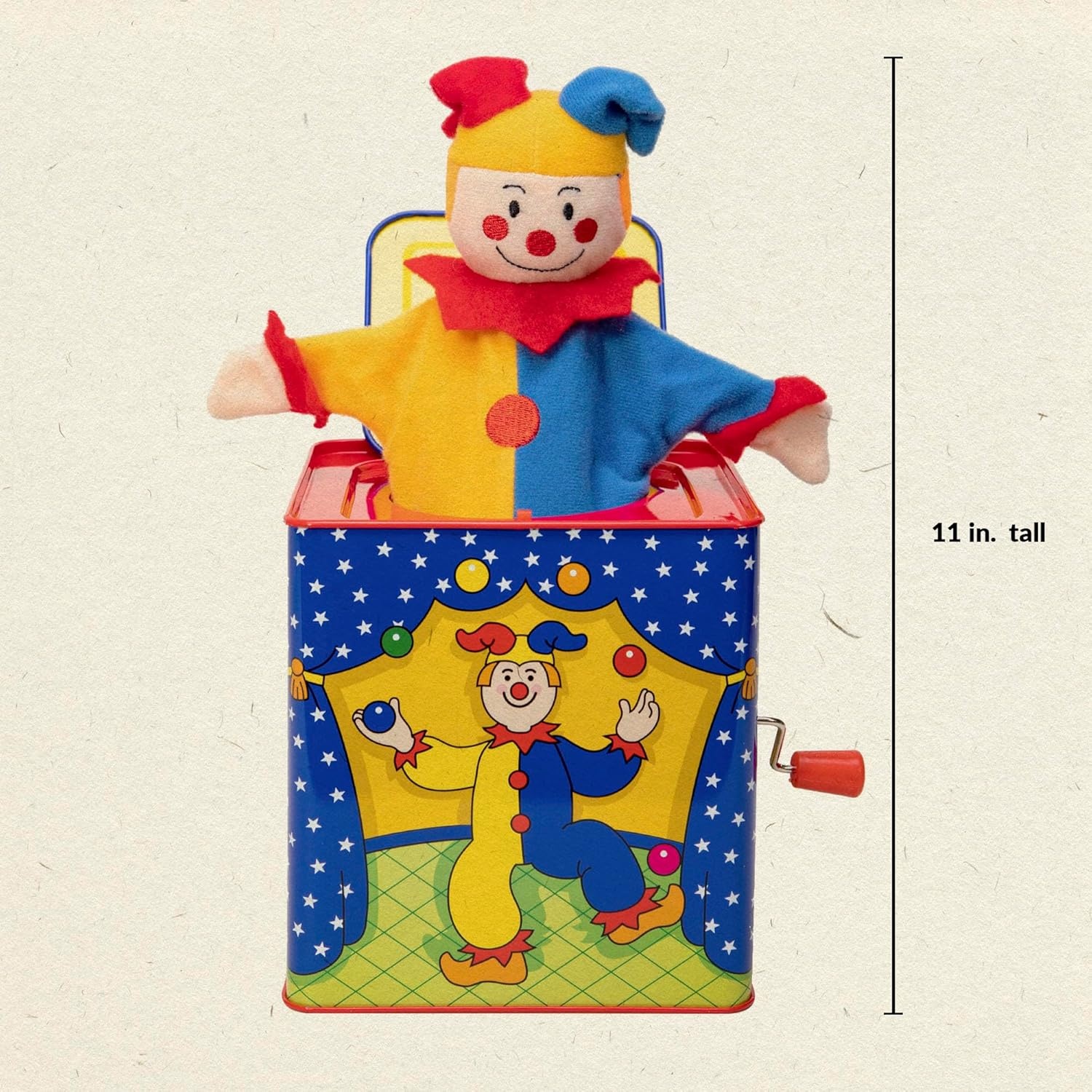 image:imageSchylling Jester Jack in the Box Classic Childrens Musical Toy Colorful and Durable Tin Box with Silly Jester Plush Age 18 months and Up