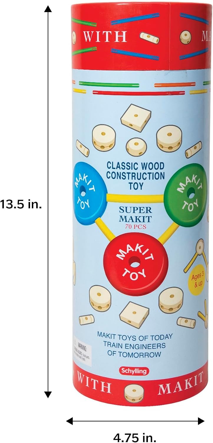 image:imageSchylling MKT Super Makit Classic Wood Construction Toy 3 years 70Pieces 1 EA