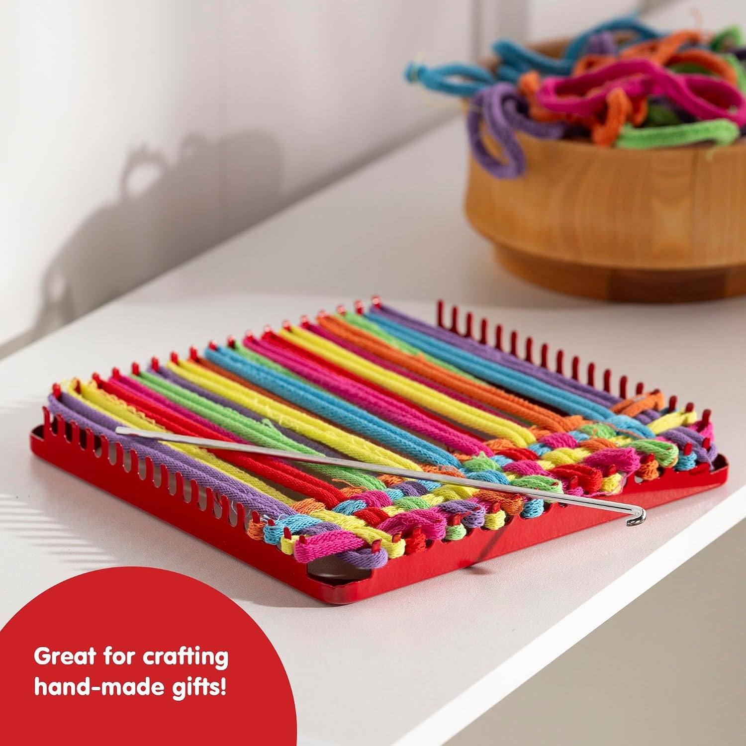 image:imageSchylling Metal Pot Holder Loom Kit Classic Durable Weaving Frame to Make Pot Holders Includes Loom Hook Instructions and 80 Colorful Cotton Loops Ages 5 and Up