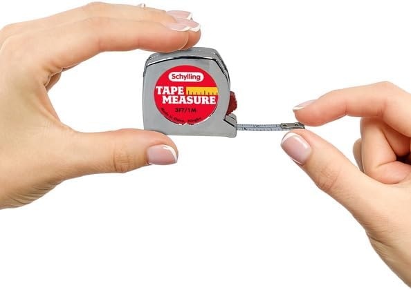 image:imageSchylling Mini Tape Measure 15 Real Working 3 Foot Long Retractable PocketSized Tape Measure Includes Carabiner Clip and Chain Ages 3 and Up