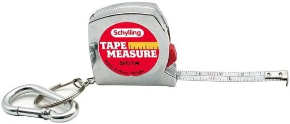 image:imageSchylling Mini Tape Measure 15 Real Working 3 Foot Long Retractable PocketSized Tape Measure Includes Carabiner Clip and Chain Ages 3 and Up