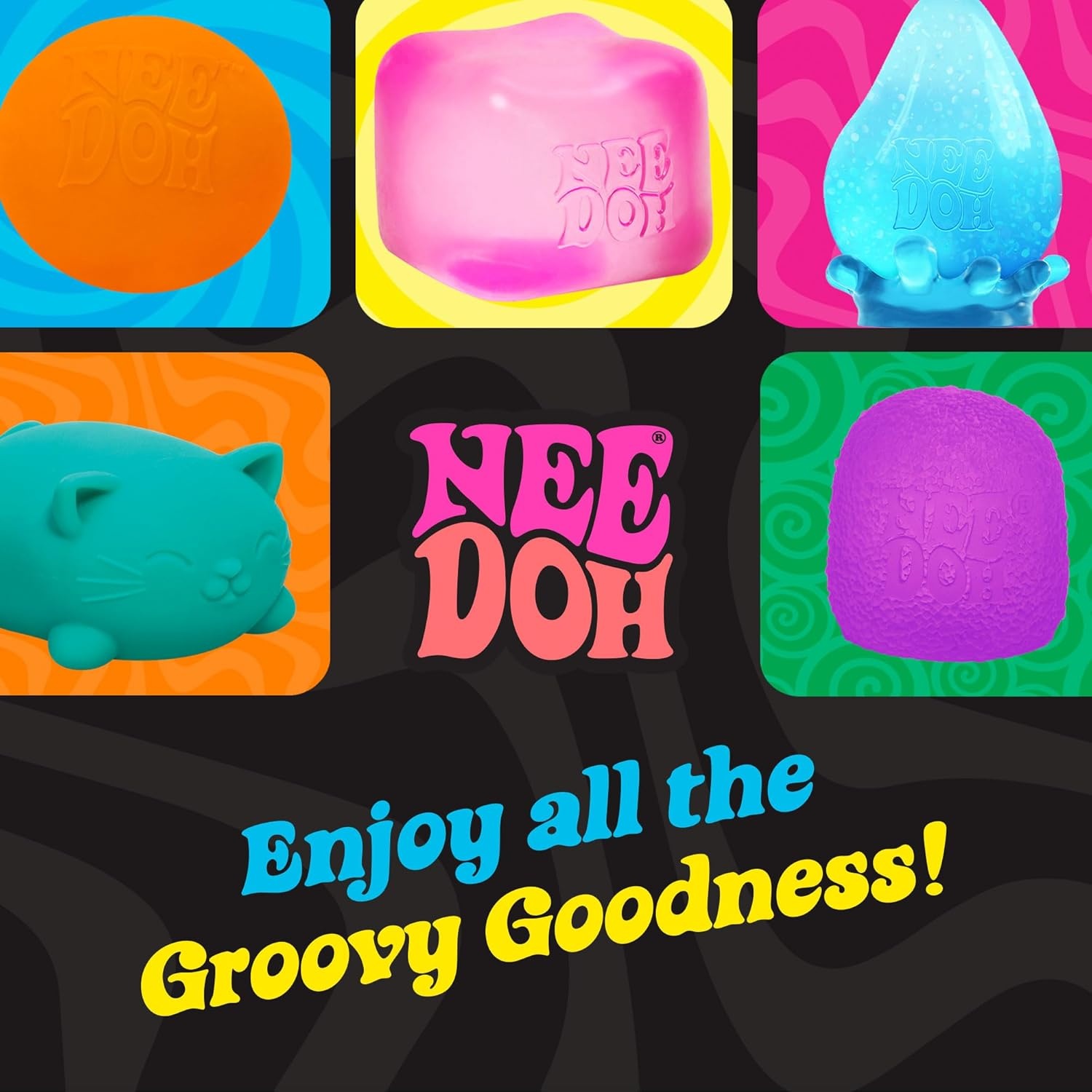 image:imageSchylling NeeDoh Dohnut Hole Needoh 4 Pack Sensory Squeeze Toy 15 in Diameter Colors May Vary