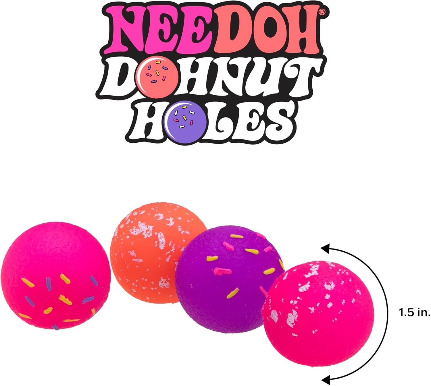 image:imageSchylling NeeDoh Dohnut Hole Needoh 4 Pack Sensory Squeeze Toy 15 in Diameter Colors May Vary