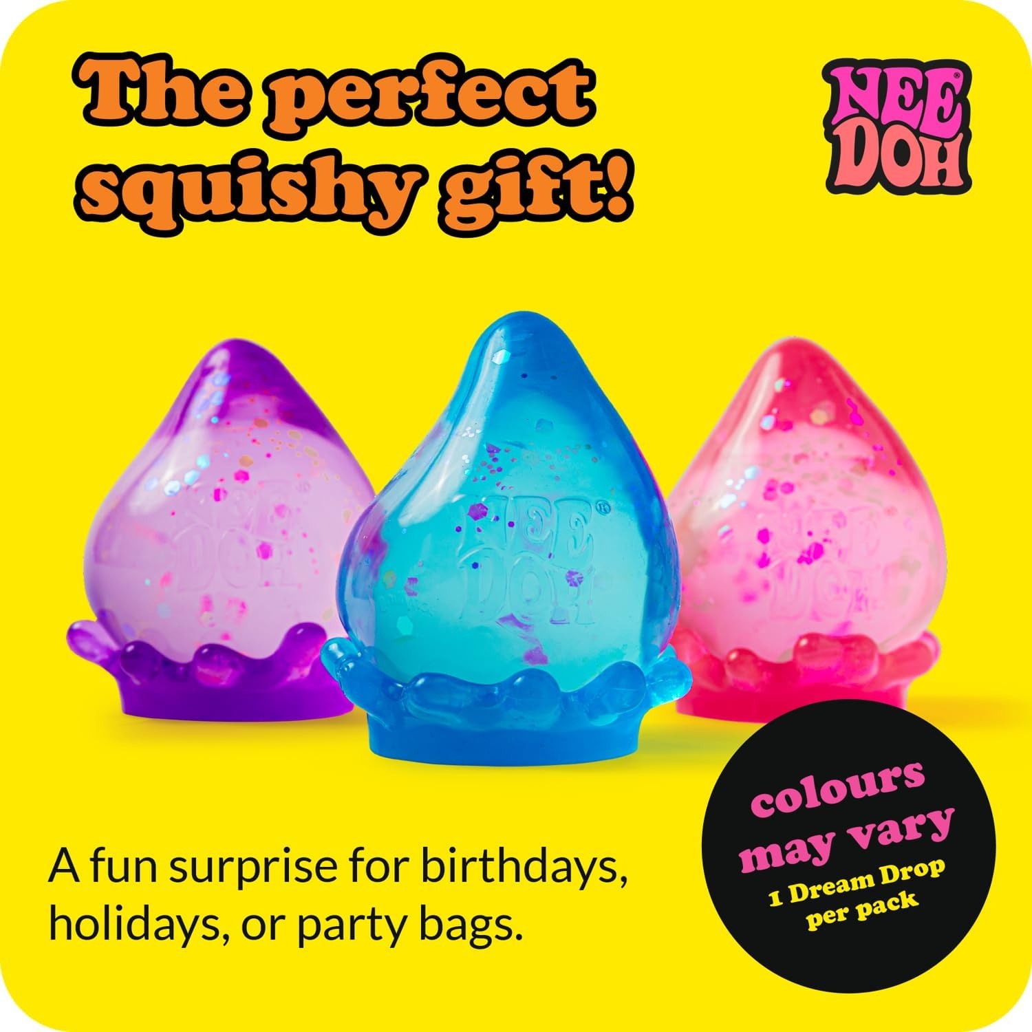 image:imageSchylling NeeDoh Gumdrop Textured Sensory Toy with Super Solid Squish 25 Tall Colors May Vary Pack of 1Dream Drop