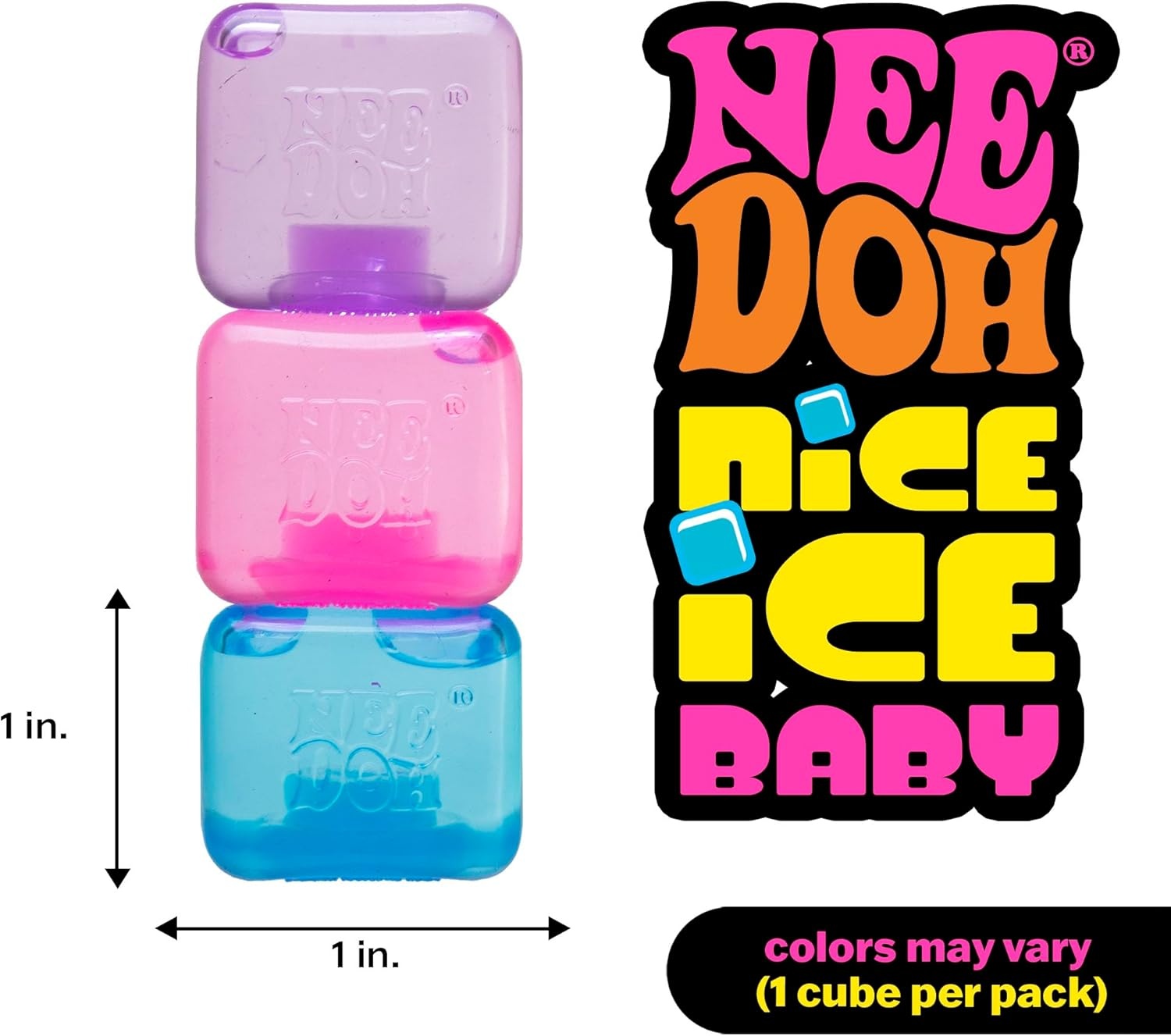 image:imageSchylling NeeDoh Nice Ice Baby Sensory Squeeze Toy Super Solid Squish 125 Wide Color May Vary Pack of 1