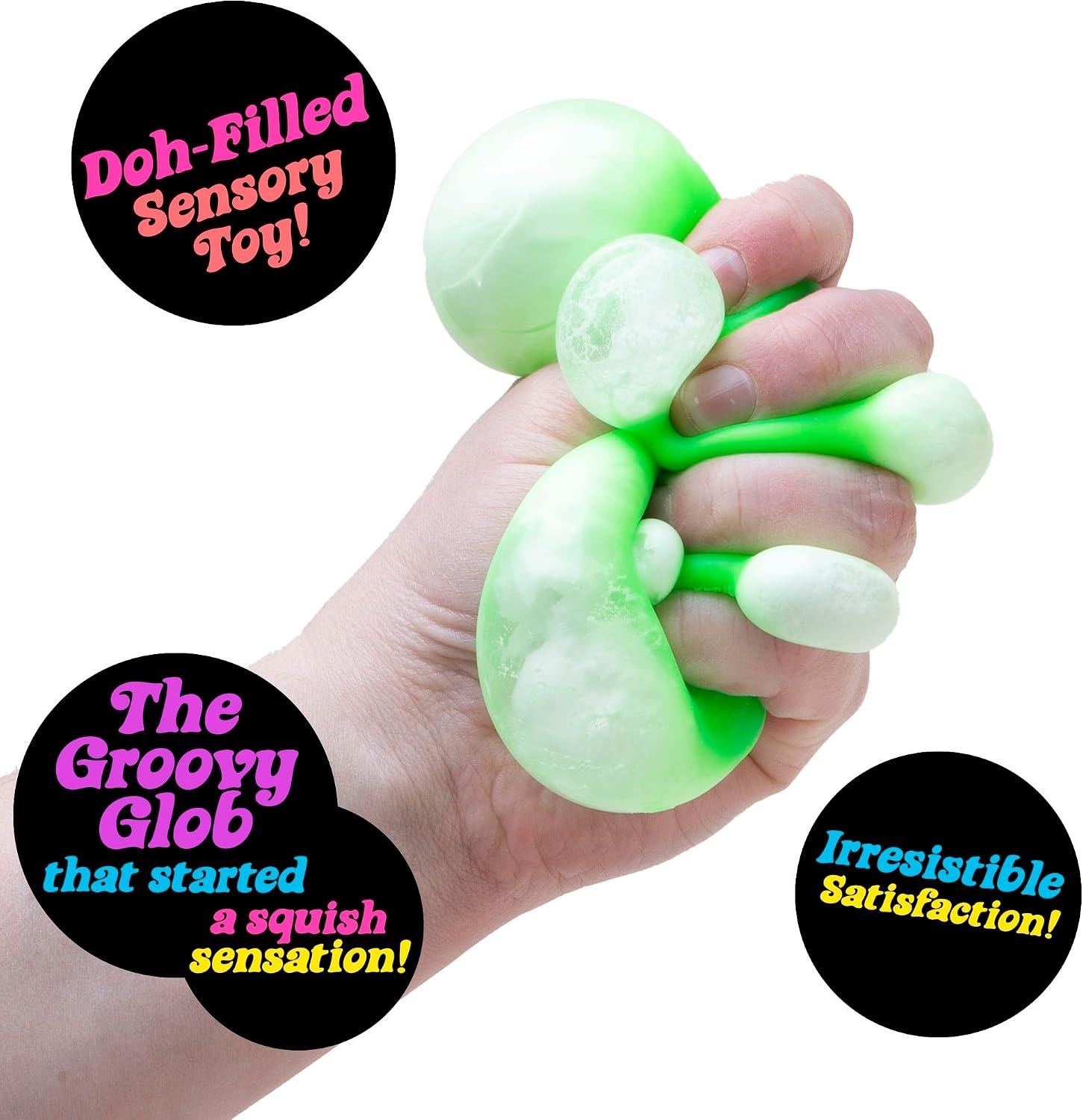 image:imageSchylling NeeDoh Original Sensory Fidget Toy Assorted Colors Ages 3 to Adult 1 Count Pack of 1Green
