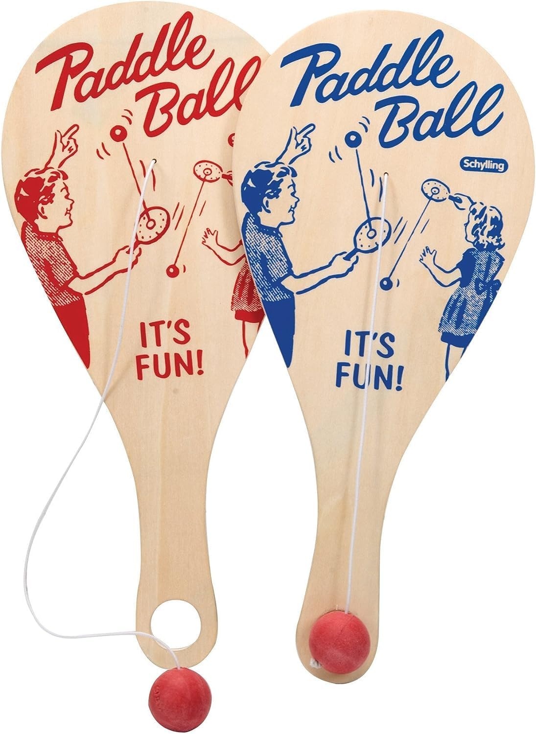 image:imageSchylling Paddle Ball Classic Game Made with Real Wood Ages 5 and Up One Piece
