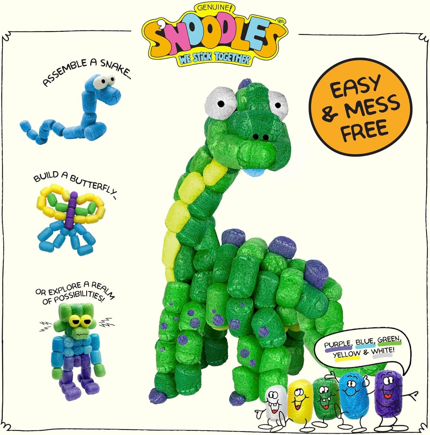 image:imageSchylling SNoodles Creative Building Craft Kit Just Add Water Ages 4 and Up One KitDino