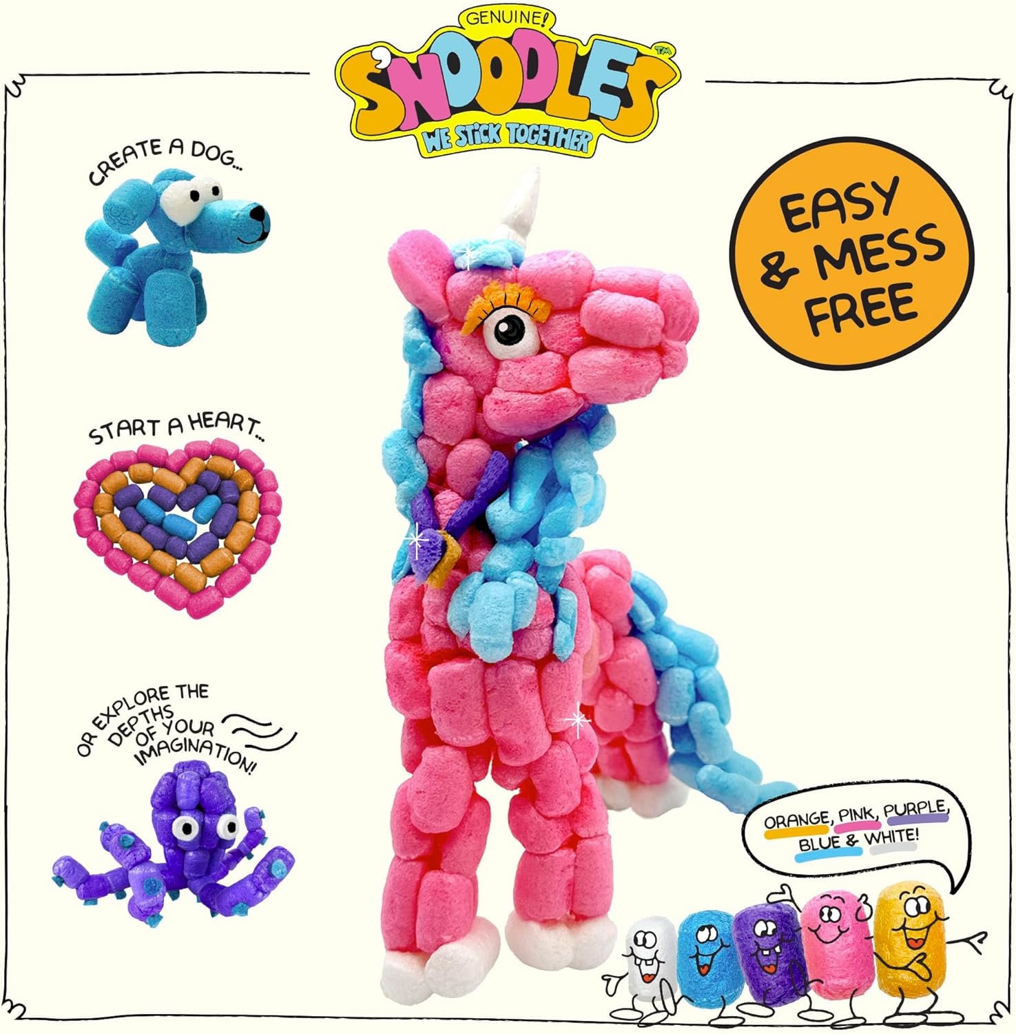 image:imageSchylling SNoodles Creative Building Craft Kit Just Add Water Ages 4 and Up One KitUnicorn