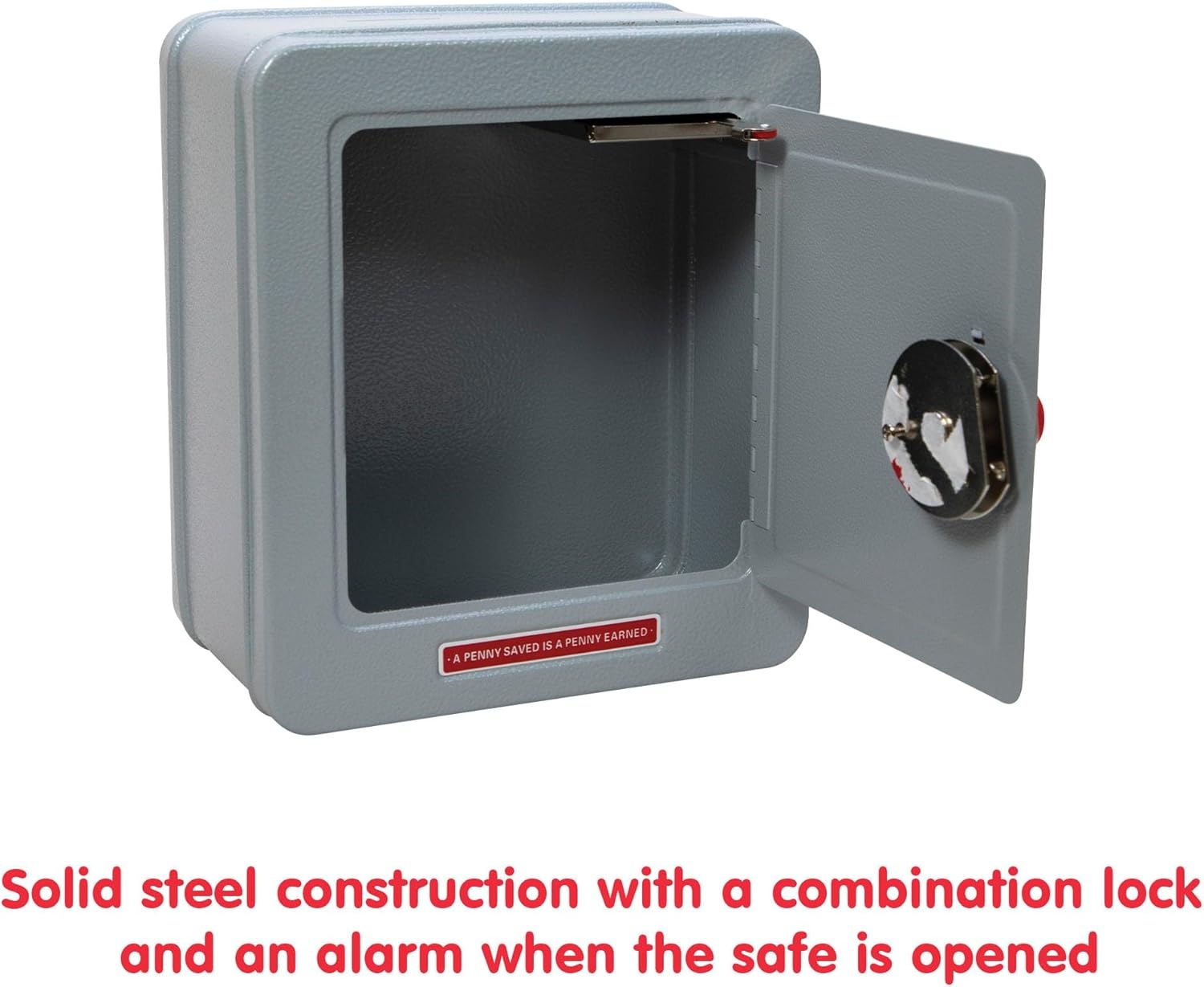 image:imageSchylling Steel Safe with Alarm Kids Silver Metal Safe with Combination Lock and Alarm Ages 5 and Up