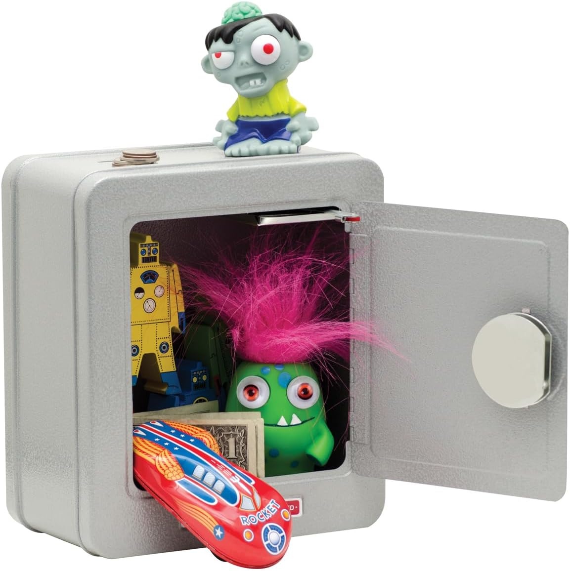 image:imageSchylling Steel Safe with Alarm Kids Silver Metal Safe with Combination Lock and Alarm Ages 5 and Up