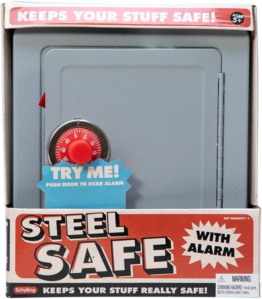 image:imageSchylling Steel Safe with Alarm Kids Silver Metal Safe with Combination Lock and Alarm Ages 5 and Up