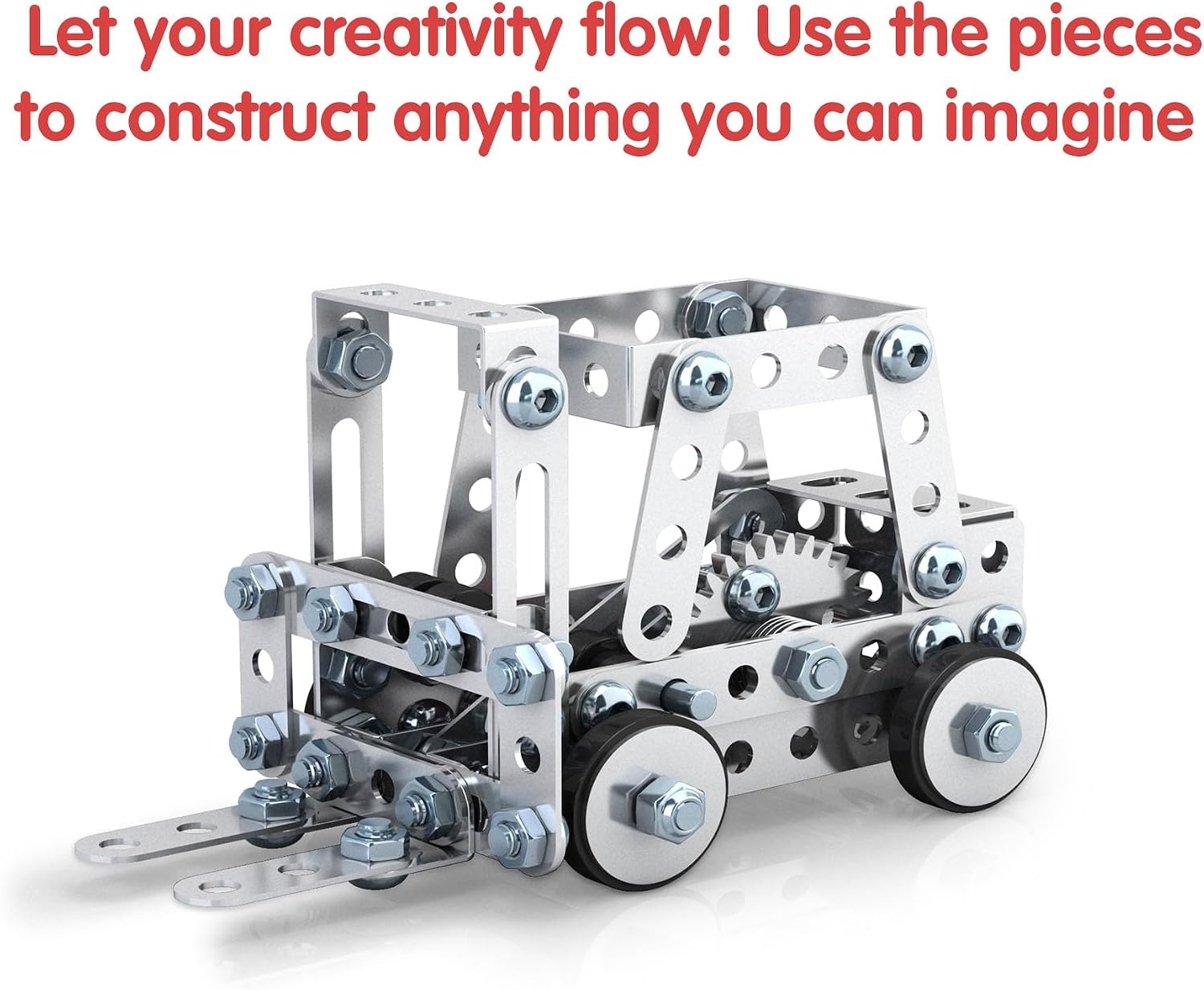 image:imageSchylling Steel Works Mechanical MultiModel Steel Building Set Includes 300 Pieces Tools and Instructions to Make 10 Different Models Ages 8 and Up300 Piece
