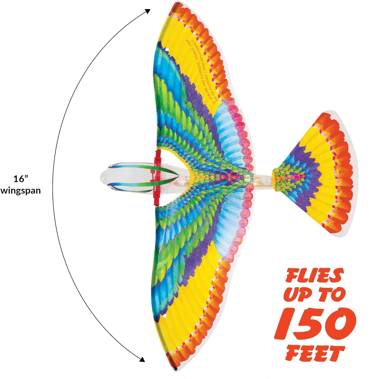 image:imageSchylling Tim Bird Flying Toy RubberbandPowered Mechanical Bird that Really Flies Wings Flap and Flies 50 Feet Ages 7 and Up1 Count Pack of 1