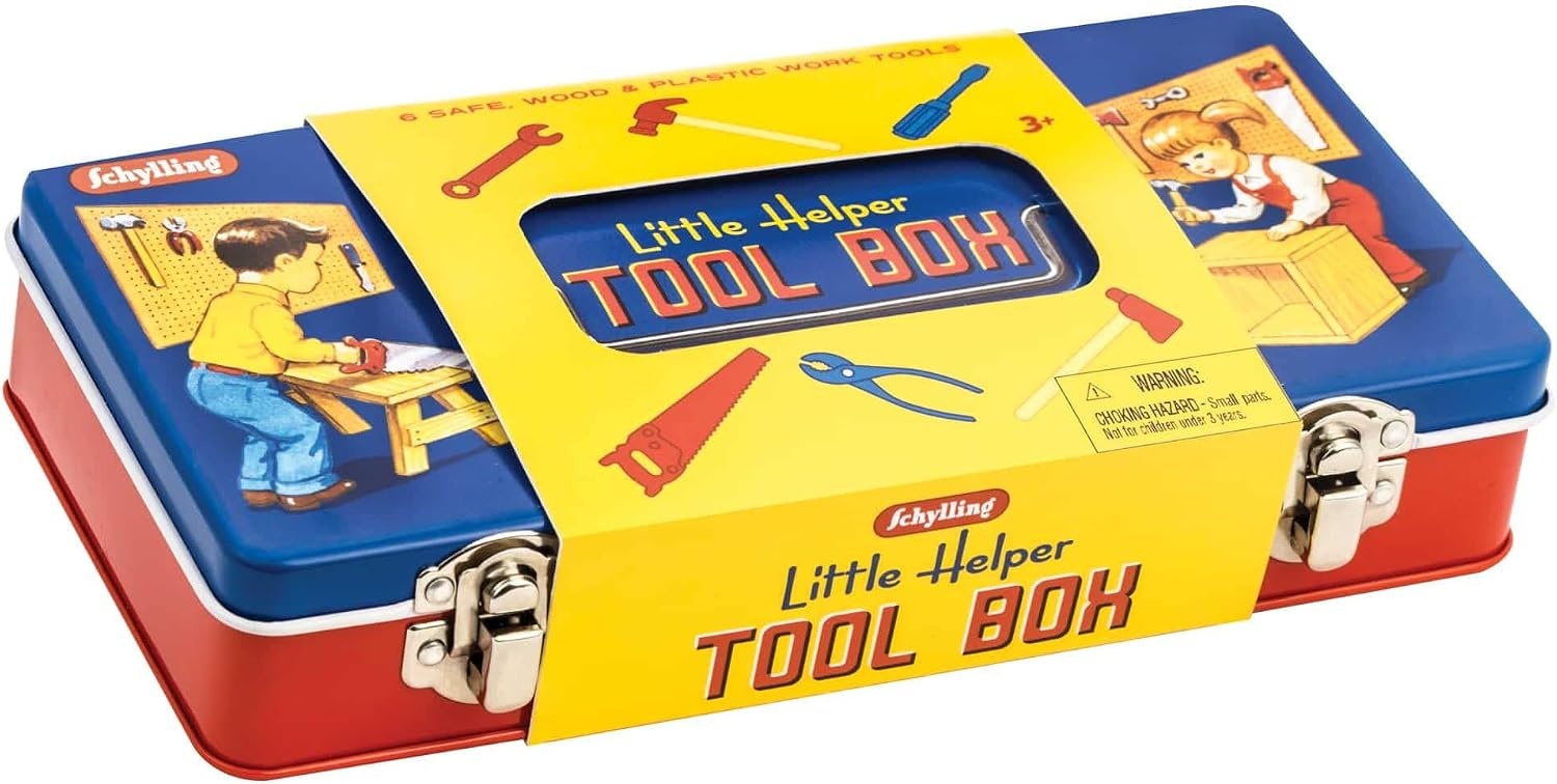 image:imageSchylling Toy Tin Tool Box with Tools Metal Case Including 6 Tools Ages 3
