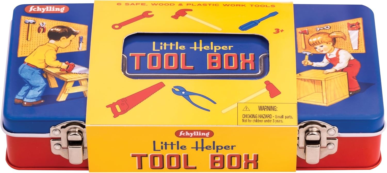 image:imageSchylling Toy Tin Tool Box with Tools Metal Case Including 6 Tools Ages 3
