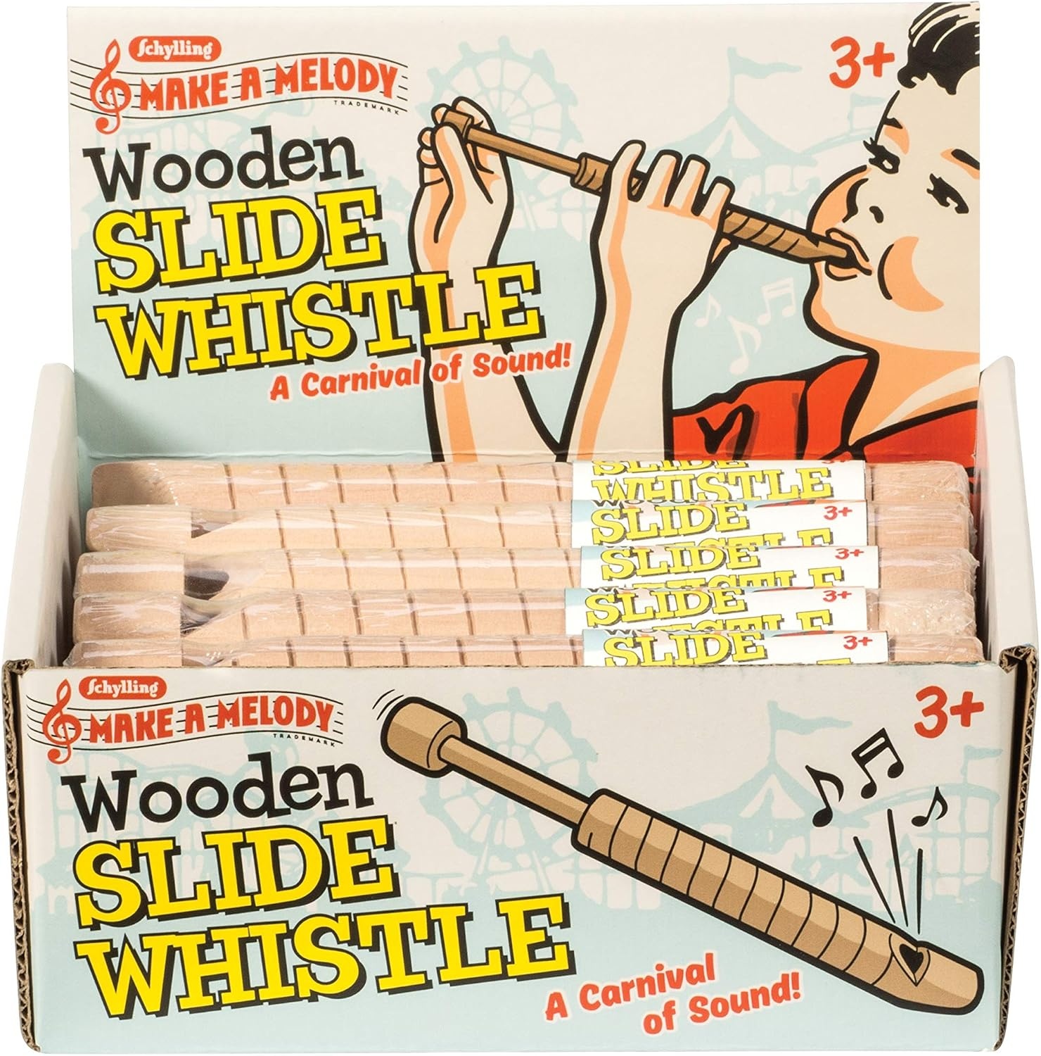 image:imageSchylling Wooden Slide Whistle Classic Kids Instrument All Wood Construction Durable Musical Toy for Children Ages 3 and Up One Whistle1 Count Pack of 2